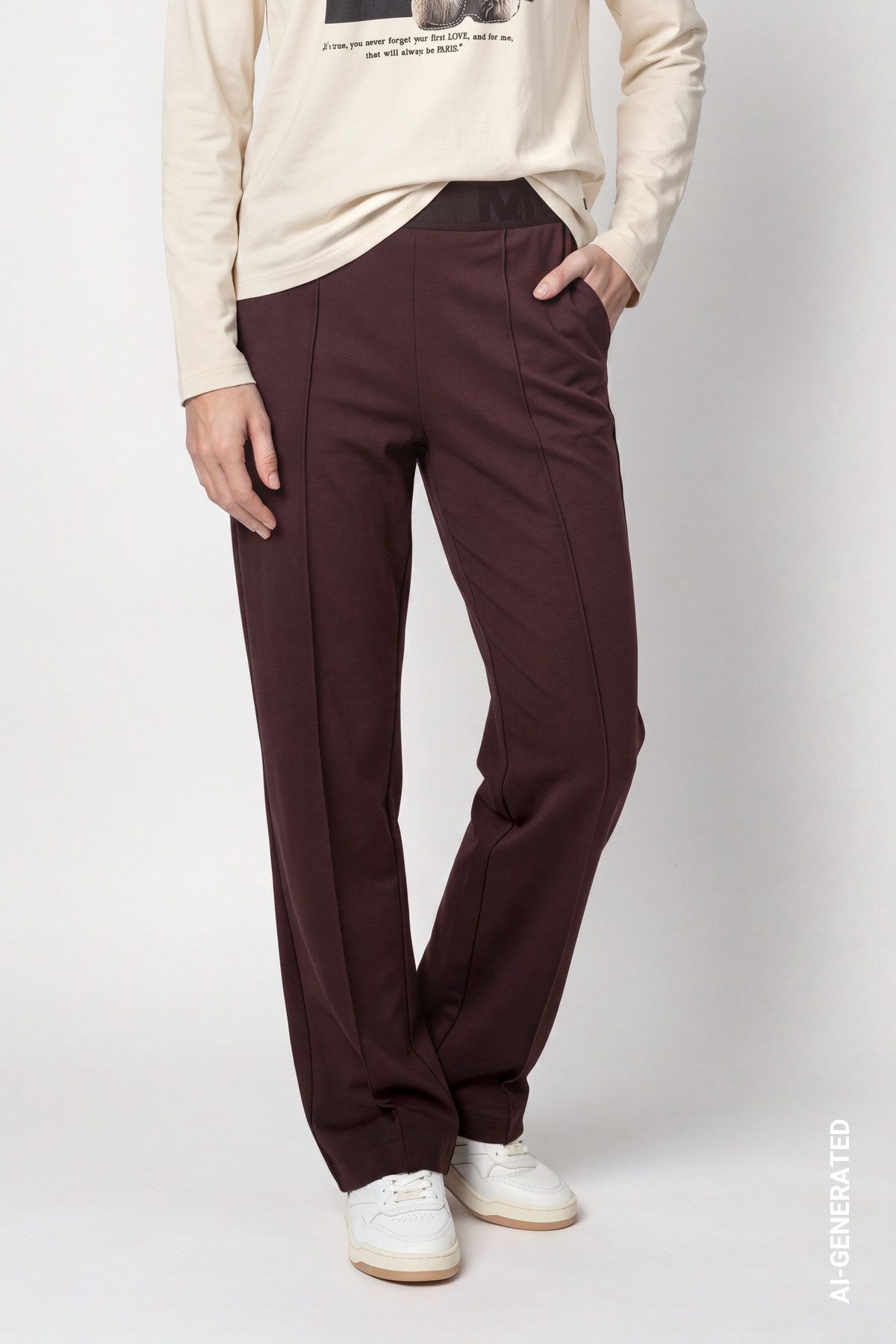 Monari Schlupfhose Hose Bella Basic Regular Regular fit mit elastischem Bund