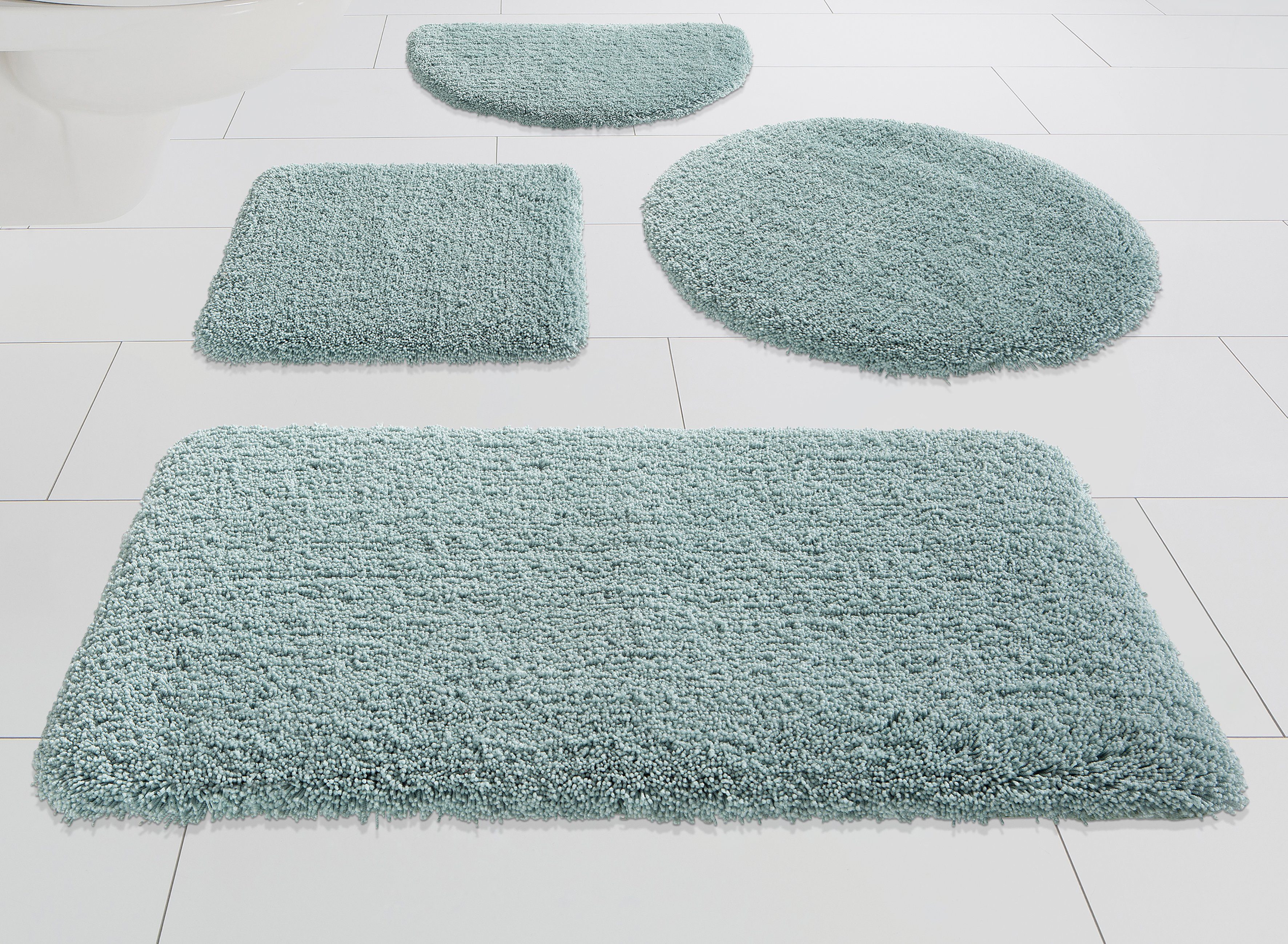 Kleine Wolke Badematte Mellow, Höhe 40 mm, rutschhemmend beschichtet, fußbodenheizungsgeeignet, schnell trocknend, Polyester, rechteckig, Badteppich, Uni-Farben, weich, rechteckig & rund erhältlich