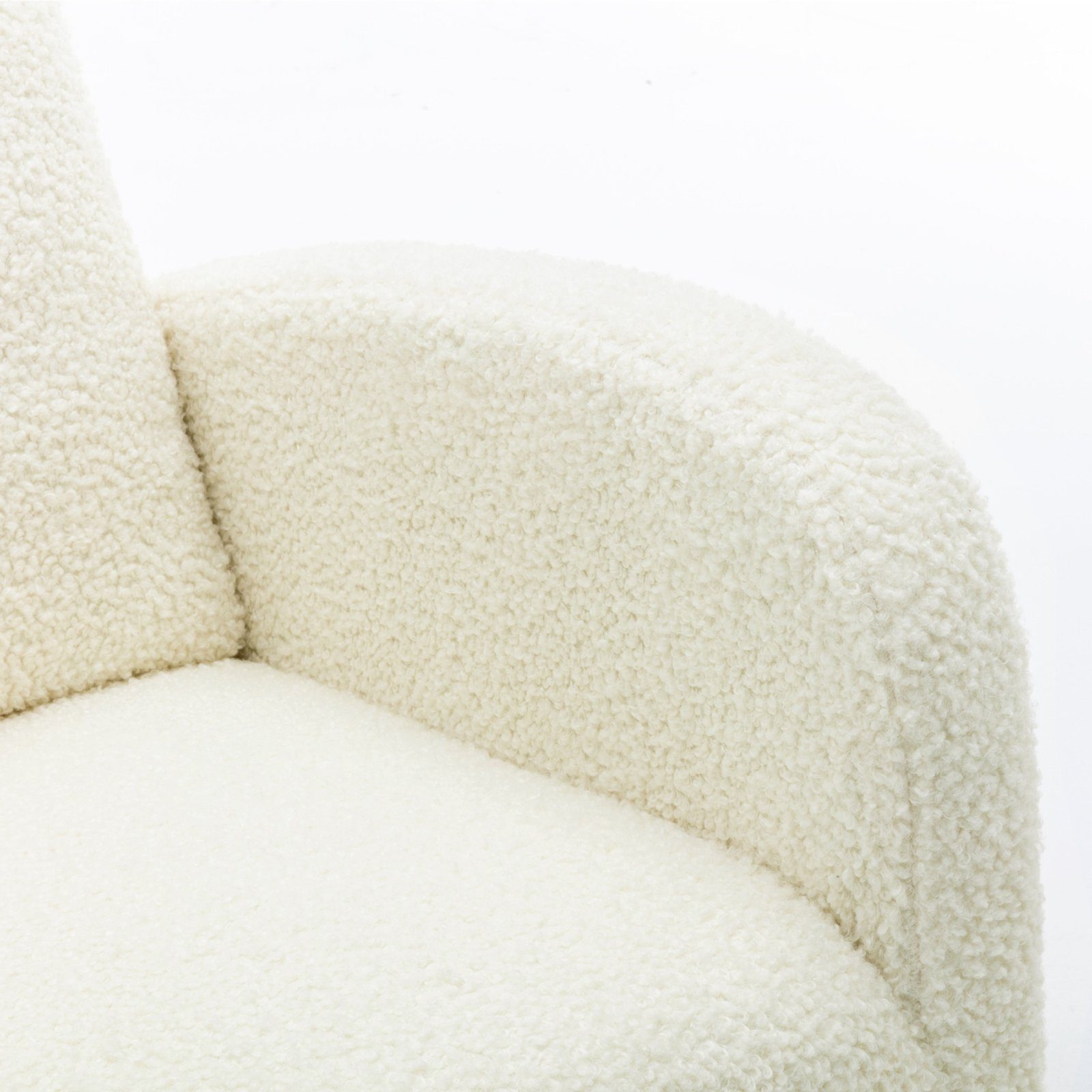 SEEZSSA Schaukelstuhl Schaukelsessel Rückenlehne mit Hohe Sitzfläche Freizeitstuhl, und Gepolsterter Weiß für Wohnzimmer