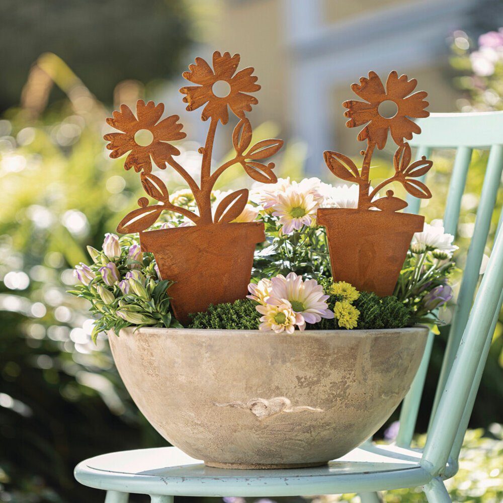 Home-trends24.de Gartenstecker Blumen Stecker Garten Metall günstig online kaufen