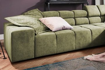 KAWOLA Ecksofa NEVADA, Sofa Velvet Vintage, versch. Ausführungen und versch. Farben