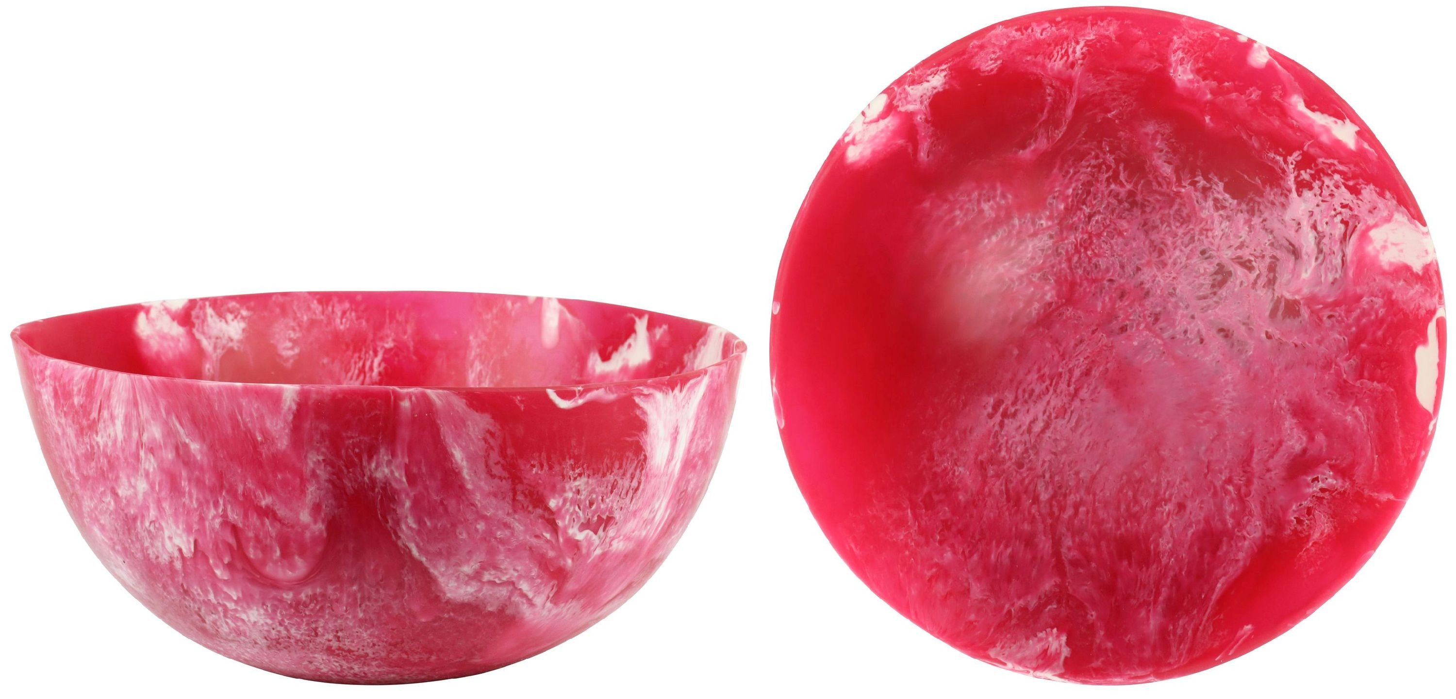 FURNARO Dekoschale (1 St), rot, marmoriert, glänzend, Resin, rund
