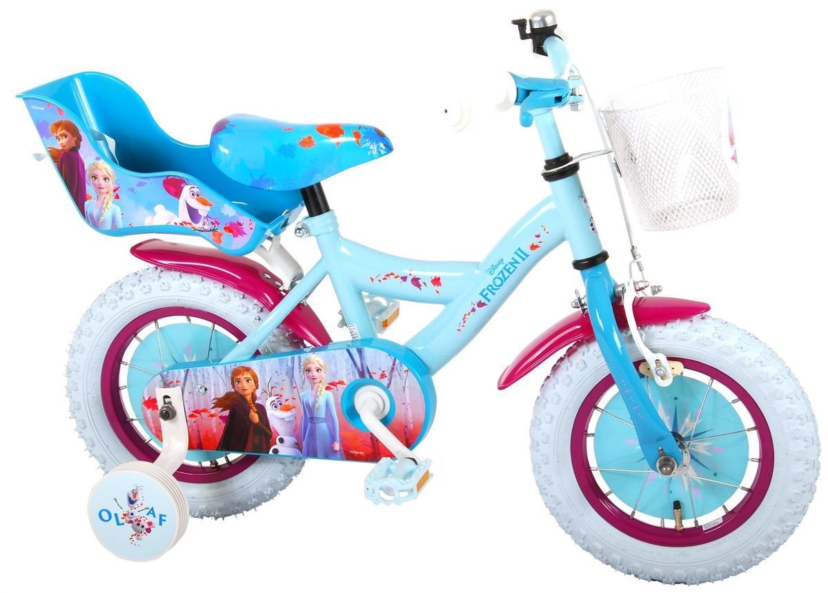 Eiskönigin Fahrrad Kinderfahrrad Volare Elsa Zoll Kinder Volare Puppensitz, Y, Mädchen 1 Gang, Korb, 91250 Stützräder 12 Frozen