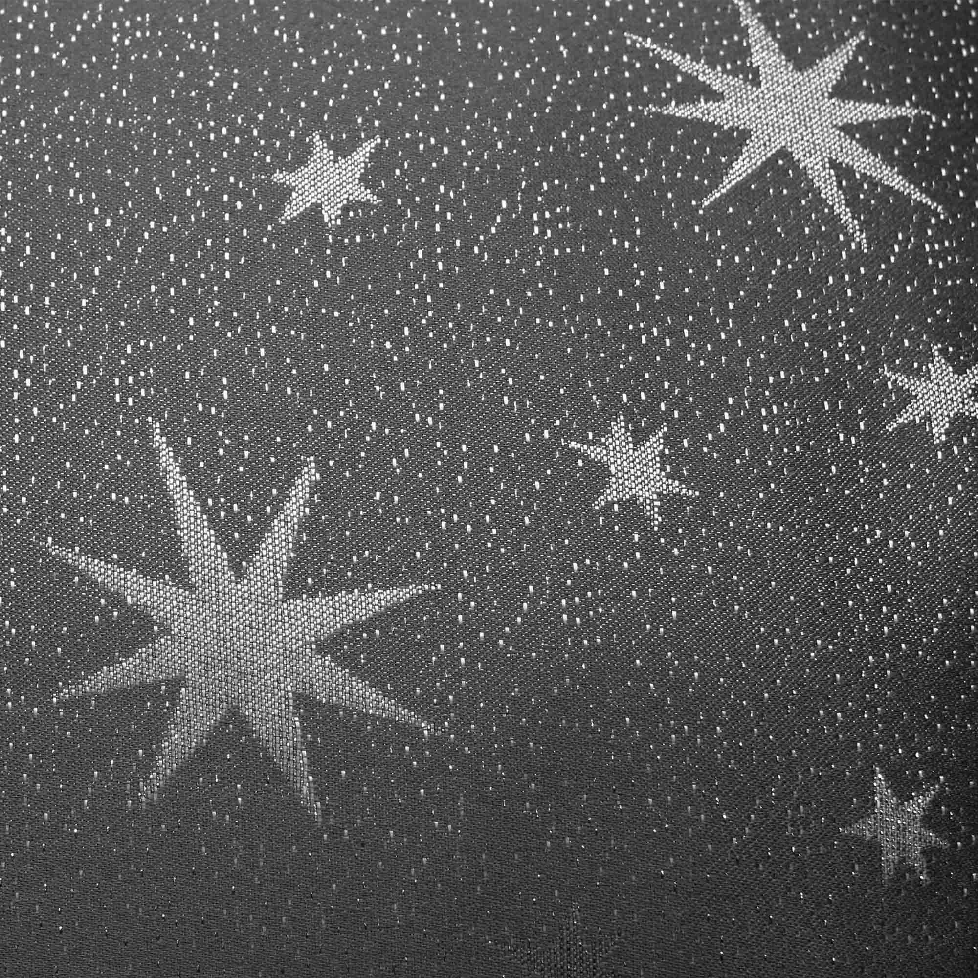 130x220 Tischdecke Grau Lurex glänzend Sterne cm Tischdecke Deko Haus und (1-tlg) Weihnachten Tischwäsche