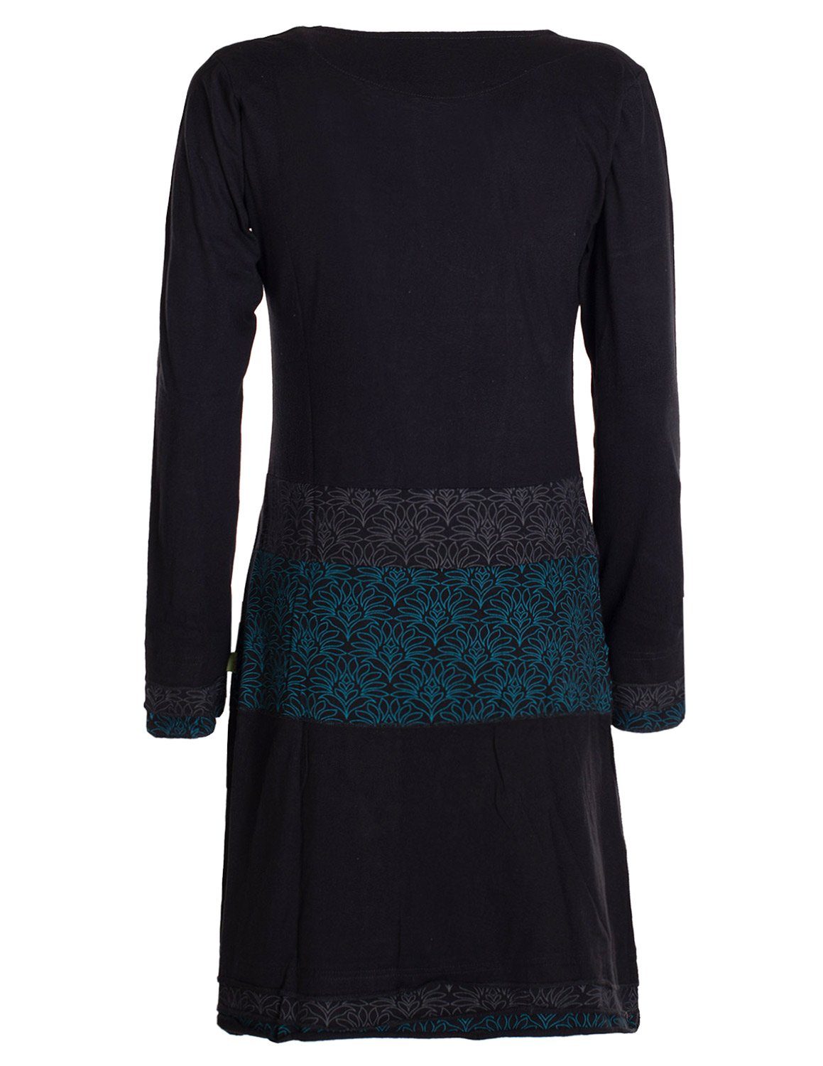 Vishes Jerseykleid Kleid Wasserfallkragen Bund bedruckt Taschen Boho, Ethno günstig online kaufen