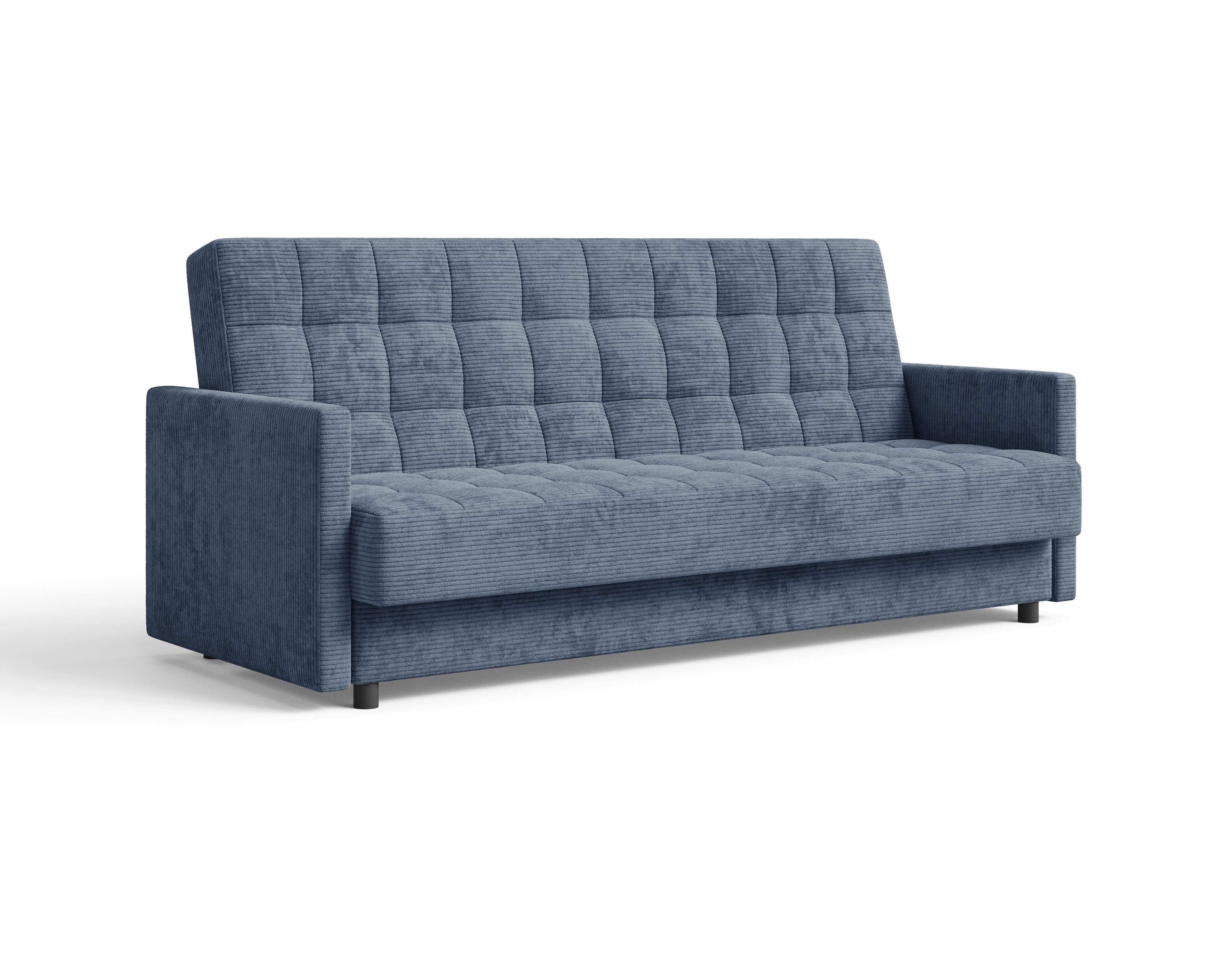 MOEBLO Schlafsofa TINA, 3-Sitzer Schlafsofa mit Bettkasten, Click-Clack-Funktion, Bonellfederung und Lincoln-Cordstoff, Couch Polstermöbel Sitzmöbel Wohnzimmermöbel, (BxHxT): 211 x 90 x 97 cm