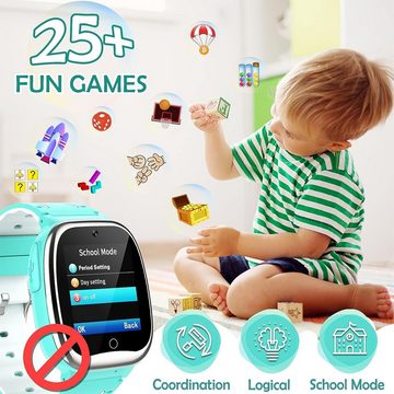 Ucani Smartwatch (1,44 Zoll), Kinder-Smartwatch Spiele, Anruf, Schrittzähler, Musik 4-10 Jahre