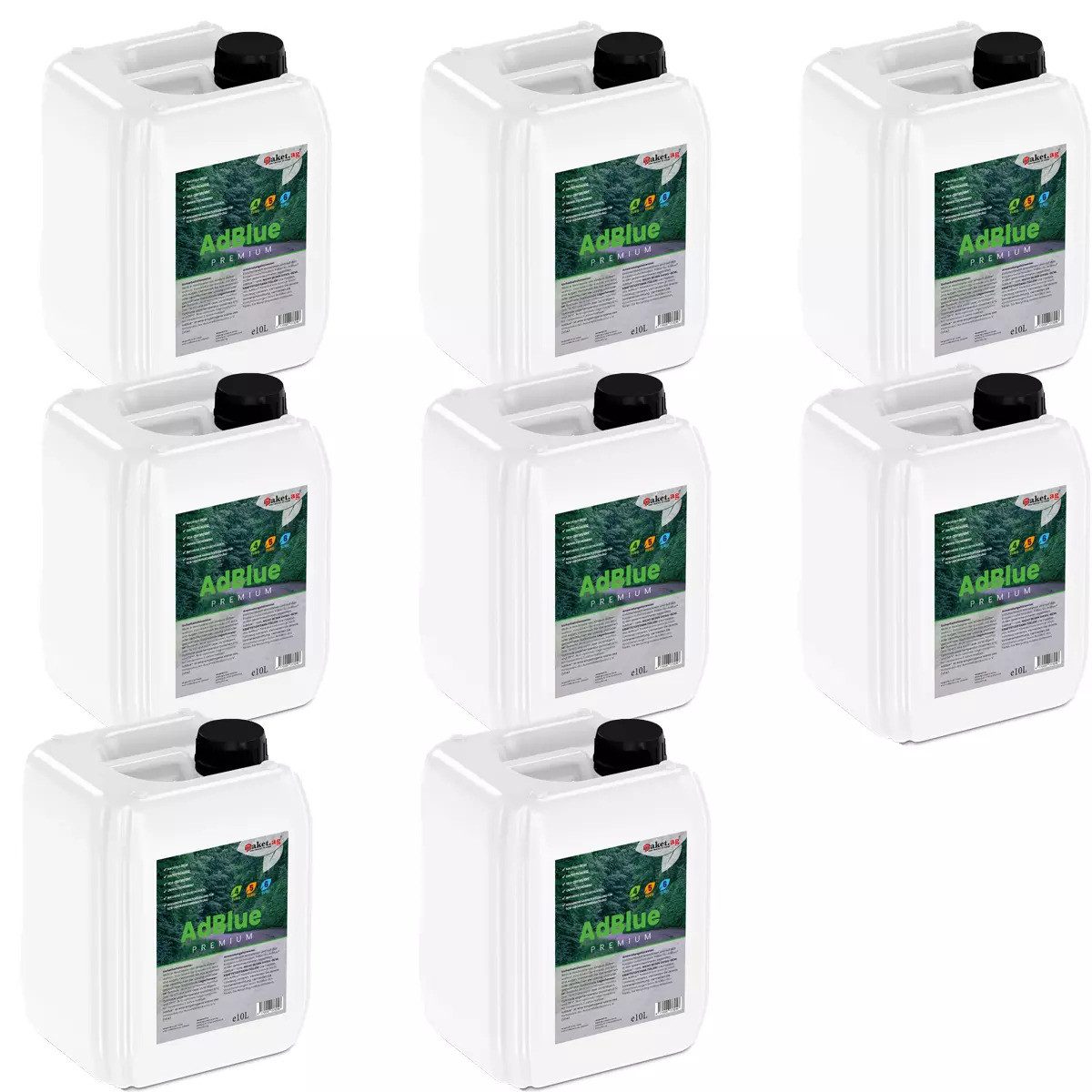 Paket.ag Harnstofflösung AdBlue® 80 Liter für Dieselmotoren mit Einfüllschlauch. 8 x 10 Liter, (8-St) Reduzierung schädlicher Stickoxide