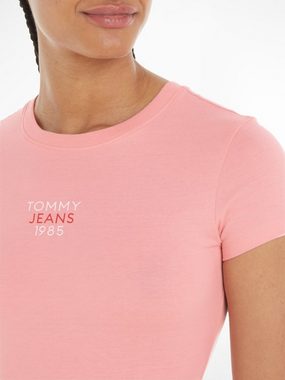 Tommy Jeans T-Shirt Slim Essential Logo Kurzarm Rundhals Jersey T Shirt mit Logo Druck Print, Baumwoll Mix