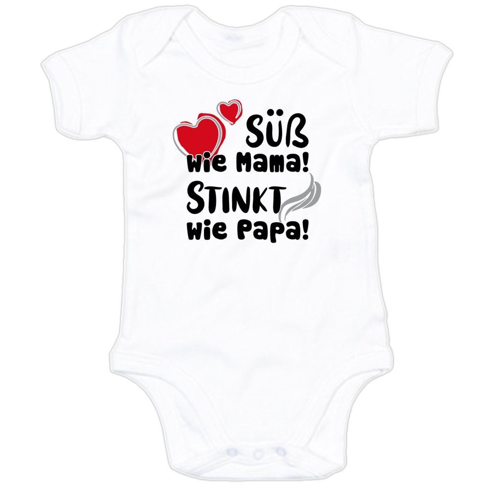 Kurzarmbody Süß wie Mama! Stinkt wie Papa!
