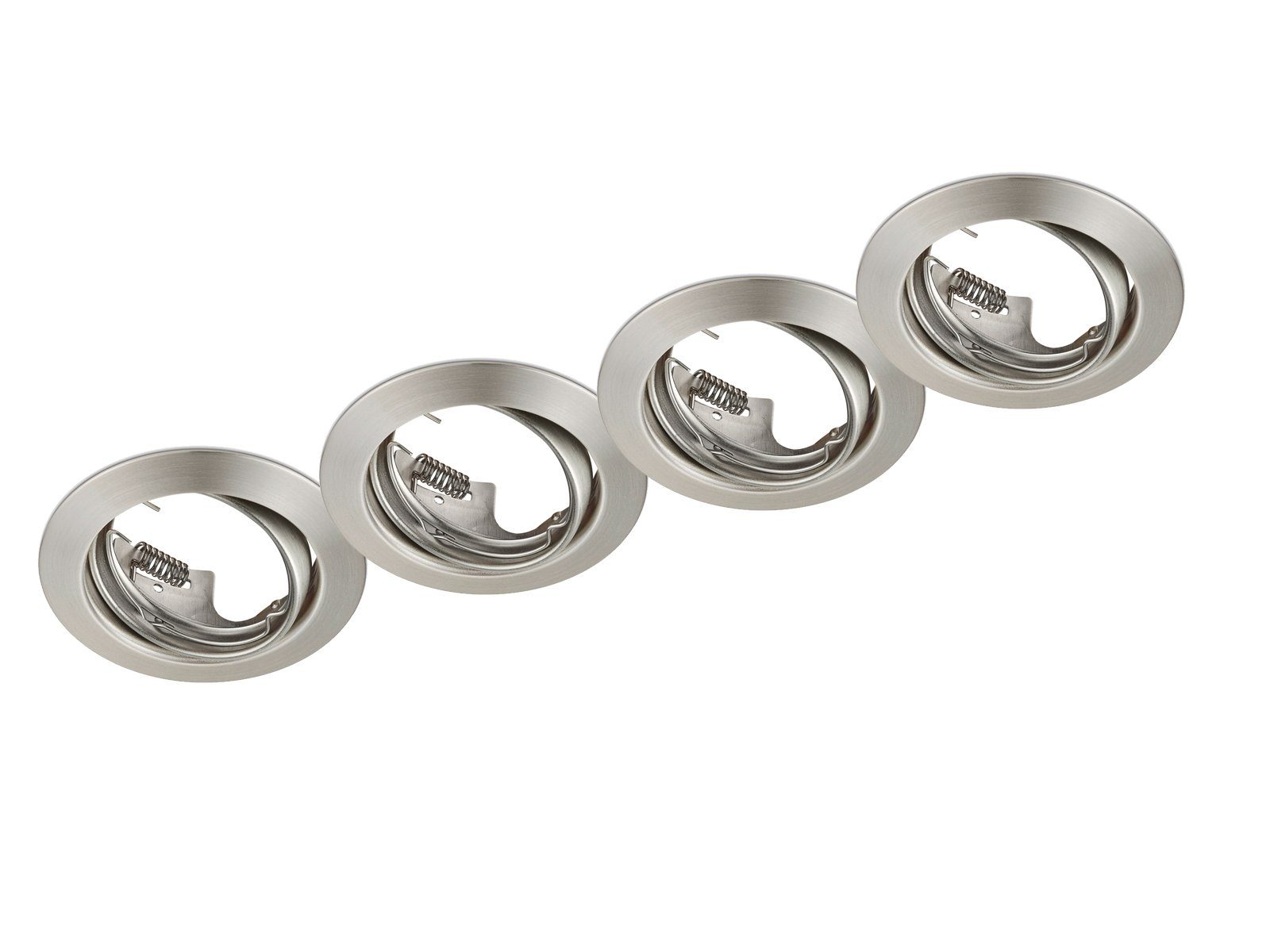 TRIO Leuchten Einbauleuchte, ohne Leuchtmittel, 4er Set Deckeneinbauleuchten, Einbau Decken-spot Silber matt, Ø 8,3cm