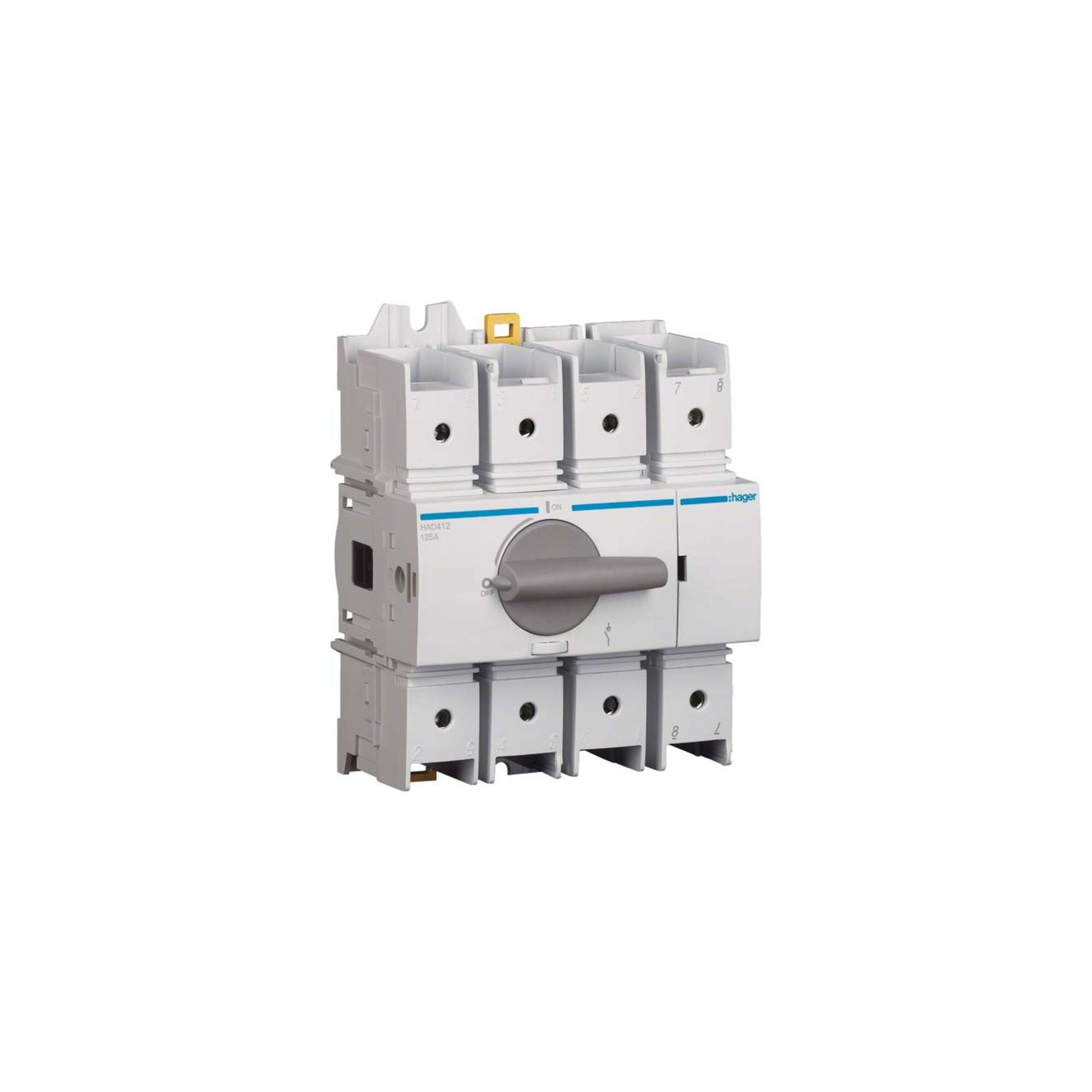 Hager Sicherungsmutter Hager Lasttrennschalter 4P 125A HAD412
