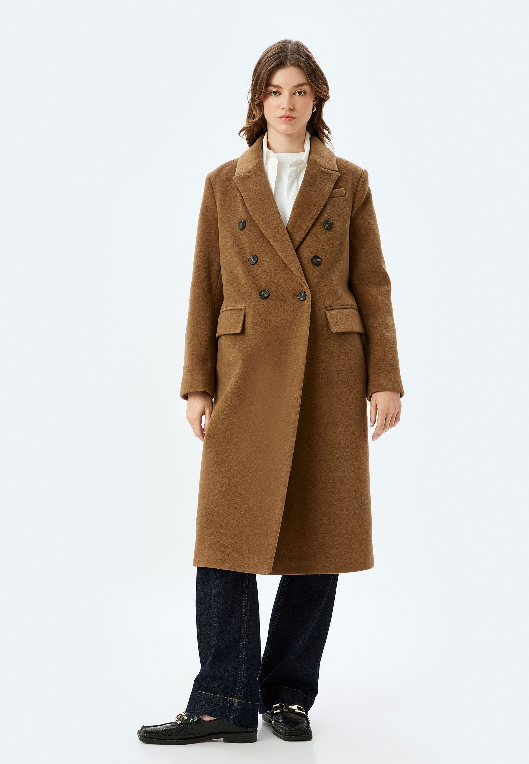 Koton Langmantel Regular Mit Knöpfen Langmantel