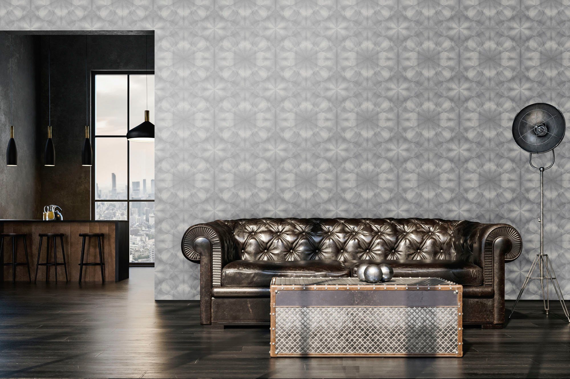 living walls Vliestapete My Home My Spa, leicht strukturiert, 3D-Optik, Motiv, geometrisch, Design Tapete 3D Effekt Tapeten Wohnzimmer Schlafzimmer Küche Design