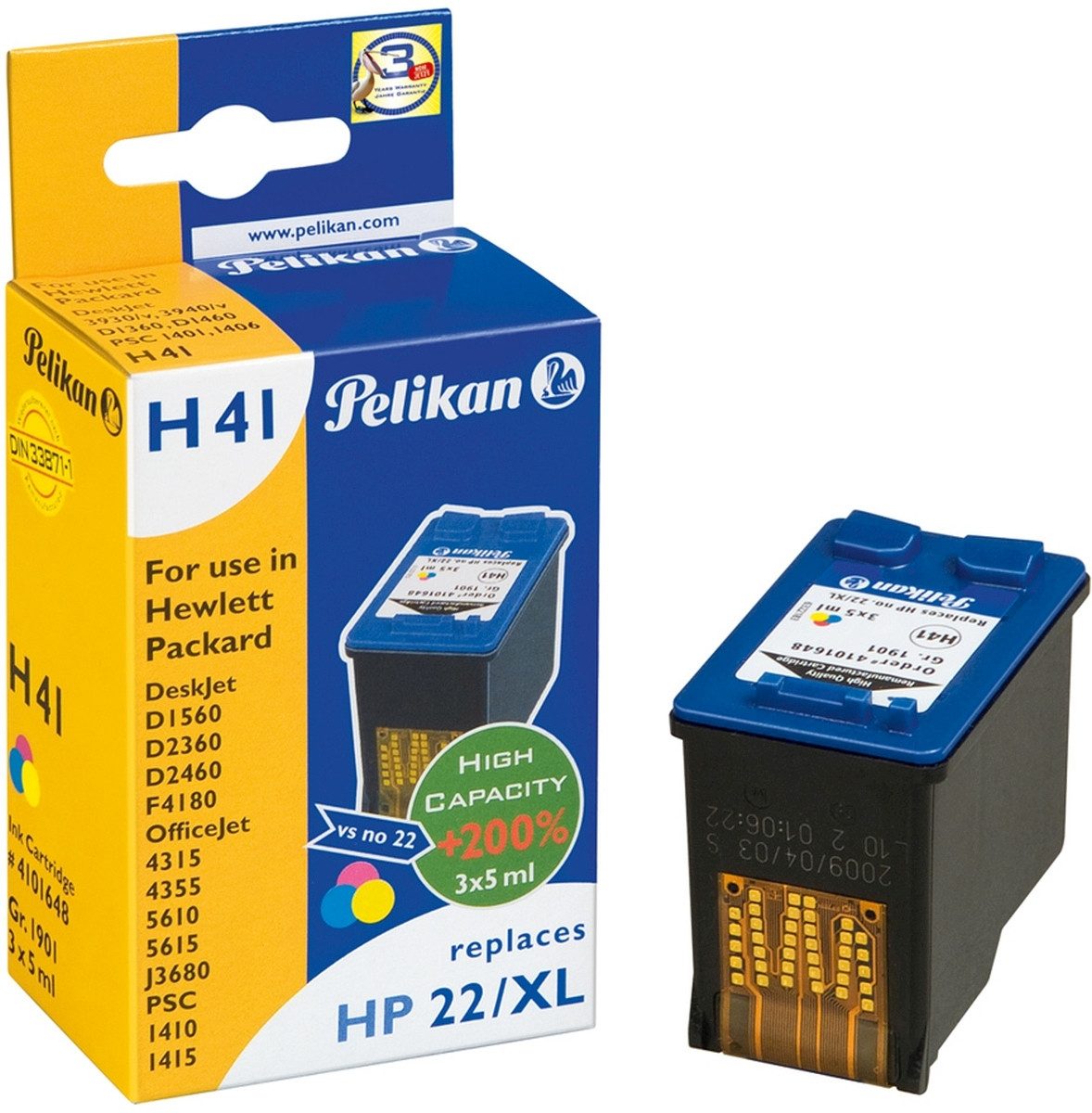 Tintenpatrone kompatibel mit HP 22XL schwarz 15ml. Nachfülltinte