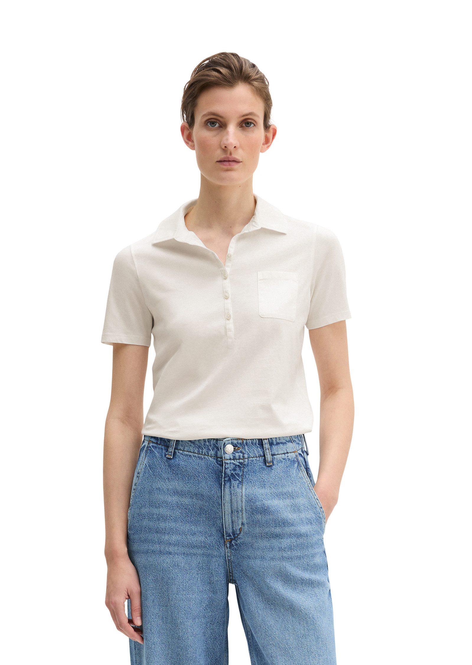 Marc O'Polo Poloshirt mit Material-Mix-Details