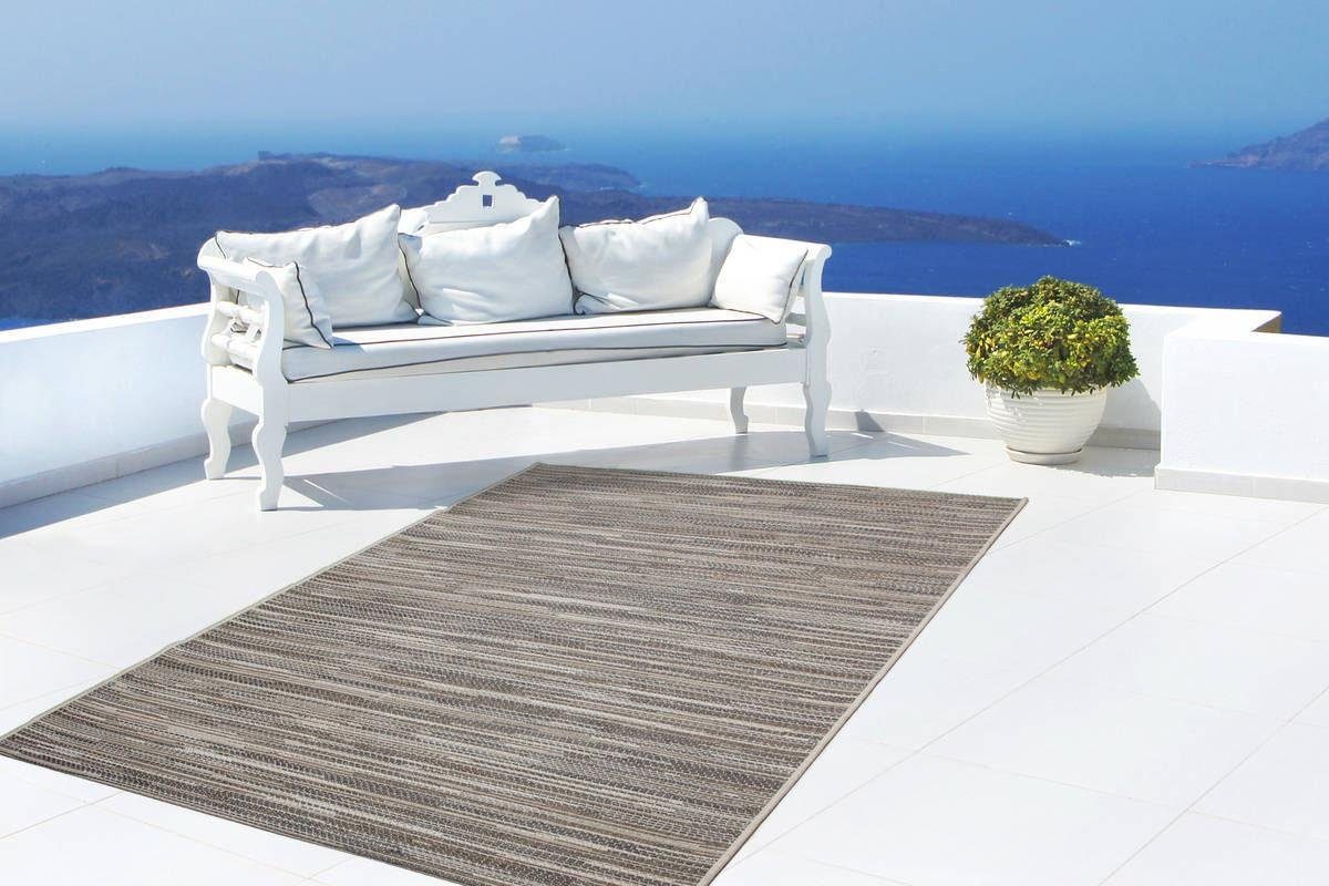 Teppich Sunset 600, LALEE, rechteckig, geeignet, Outdoor beige In- 7 Höhe: mm, Wohnzimmer und