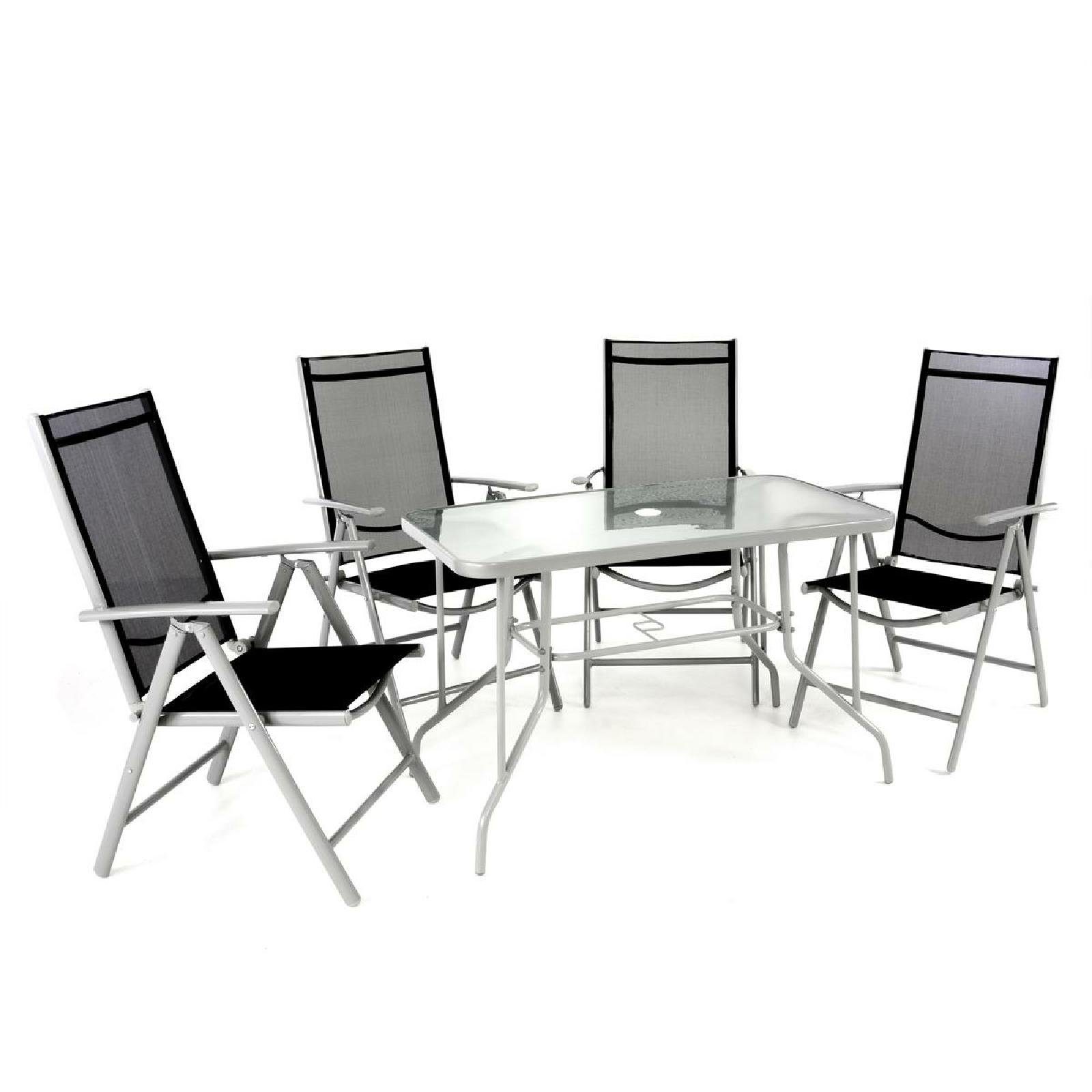 VCM Garten-Essgruppe 5-tlg. Set Gartenmöbel Sitzgruppe Tisch Stuhl