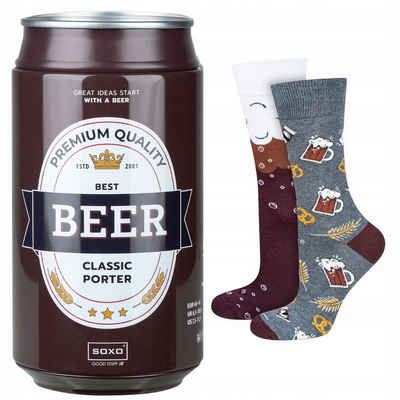 Soxo Socken Bier Geschenke Für Männer (Dose, Set) kuschelig weich