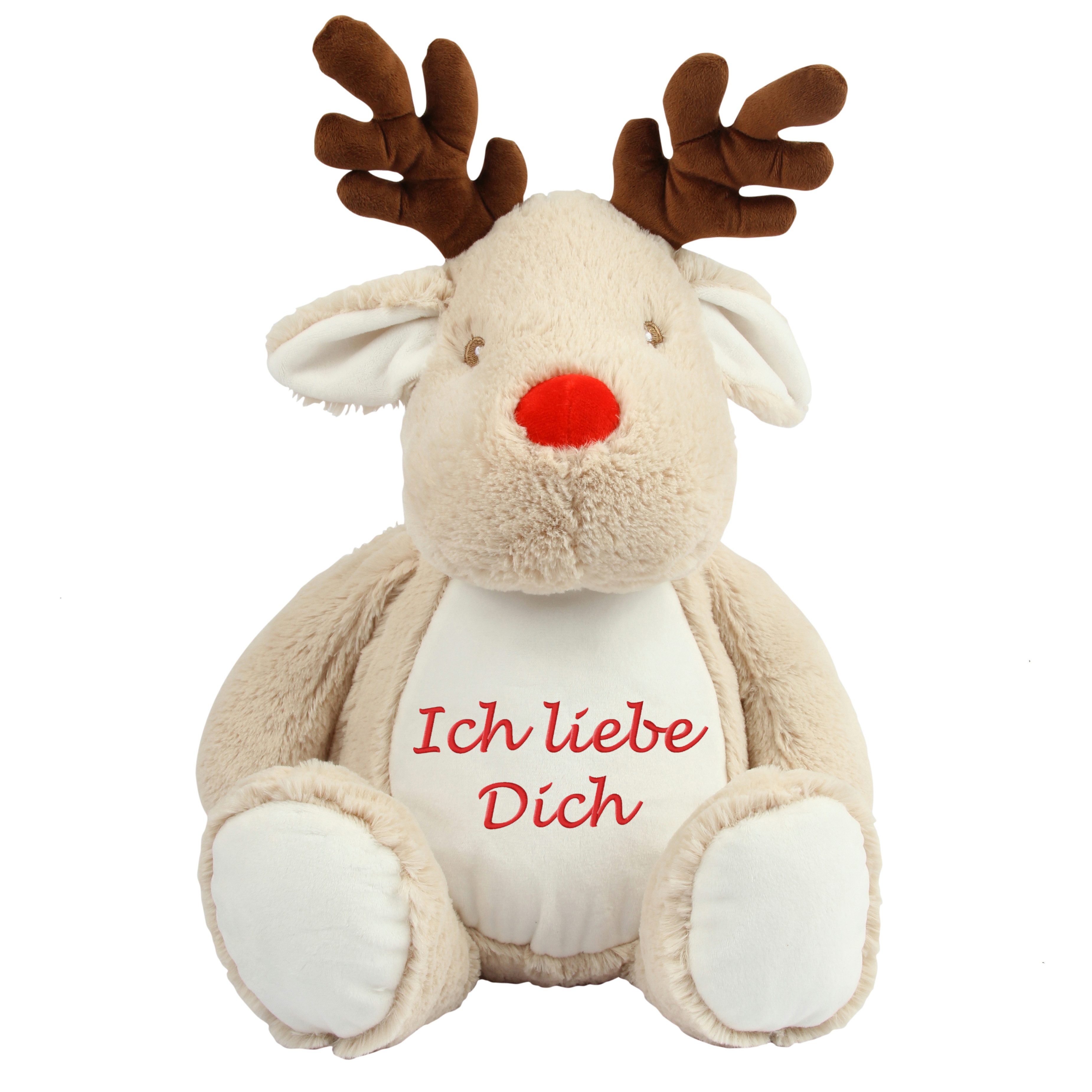Schnoschi Kuscheltier Plüschtier hochwertig mit "Ich liebe Dich" bestickt, Stickerei mit Ich liebe Dich