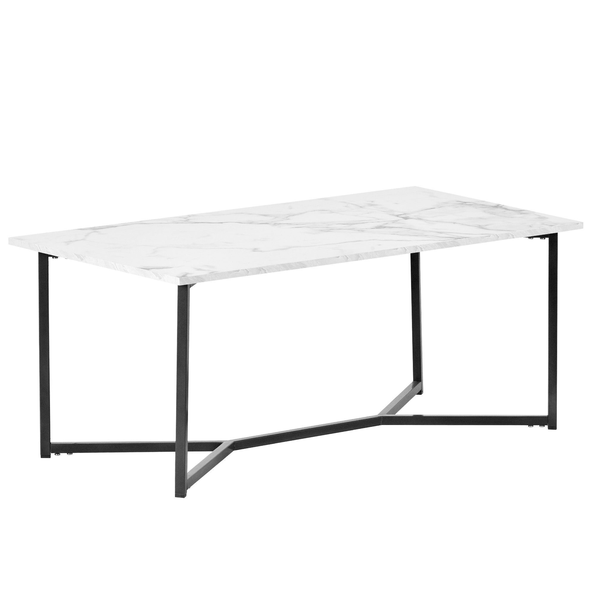 Schreibtisch Couchtisch WISHDOR Teetisch Modern Couchtisch (106*55*45 Beistelltisch Holz Wohnzimmer Rechteck Weiß), CM(LxWxH) Century Mid