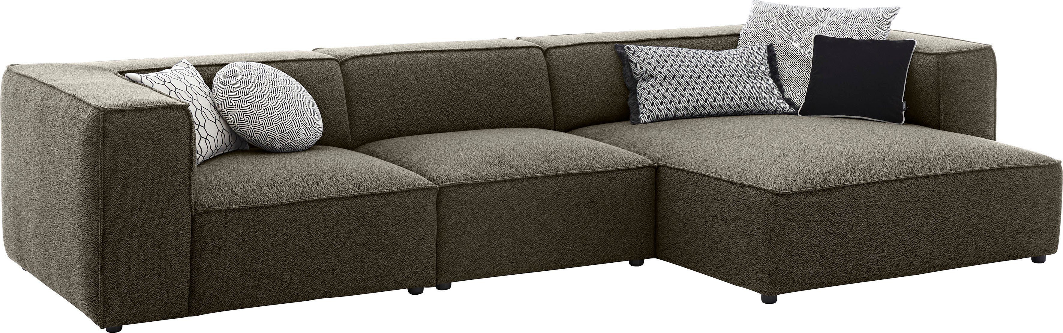 W.SCHILLIG Ecksofa around-the-block Mega Sofa, viel Platz und hoher Sitzkomfort, L-Form, mit eleganter Biese, mit Federkern, Breite 341 cm