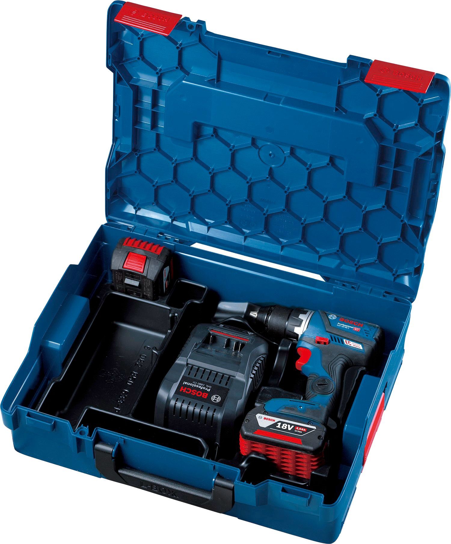 Bosch Professional Akku-Bohrschrauber GSR 18V-21, max. 1800 U/min, (Set), inkl. 2 Akkus, Ladegerät und Koffer – Bild 3 von 4