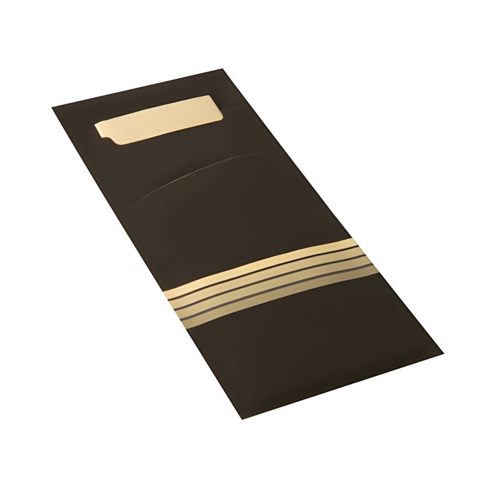 PAPSTAR Papierserviette 520x Bestecktaschen 20 x 8,5cm schwarz/creme Stripes + farb. Serviette