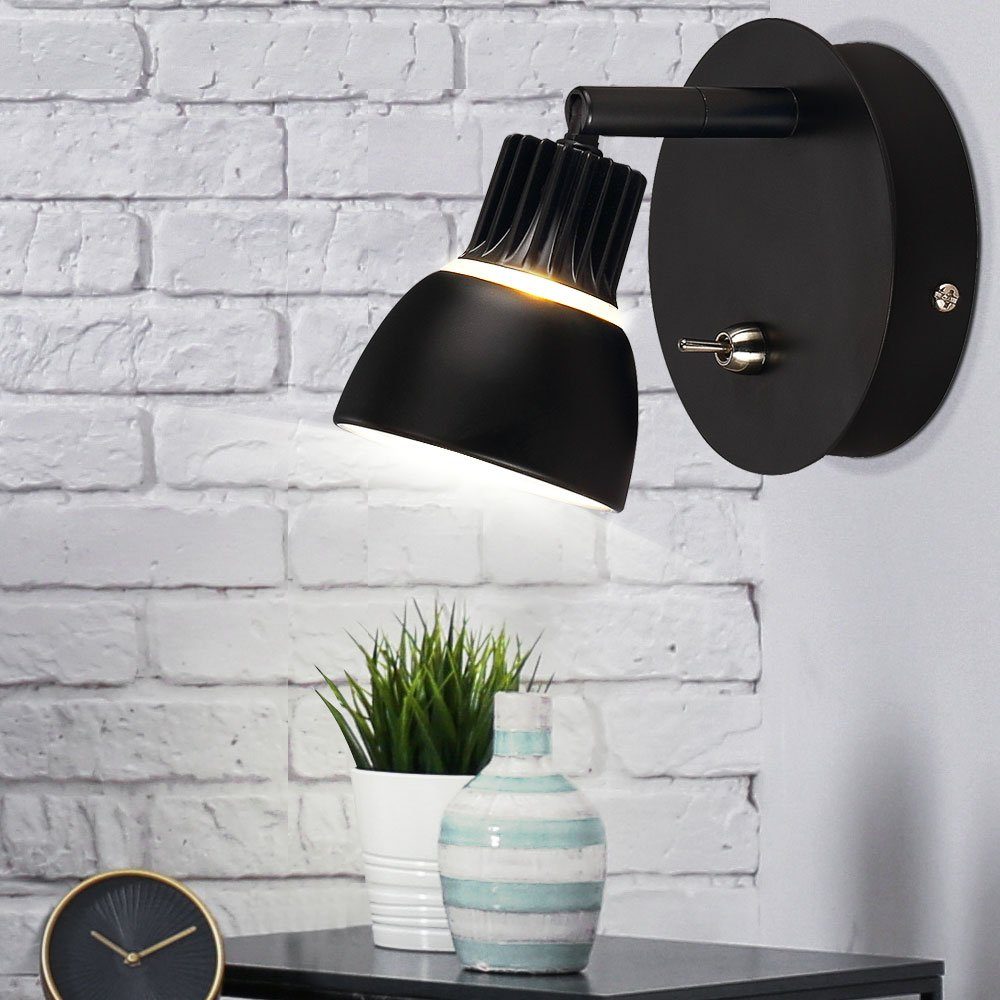 Nordlux LED Wandleuchte, LED-Leuchtmittel fest Warmweiß, LED Spot Lampe Strahler verbaut, schwarz Zimmer Wohn Lese Leuchte Wand Ess