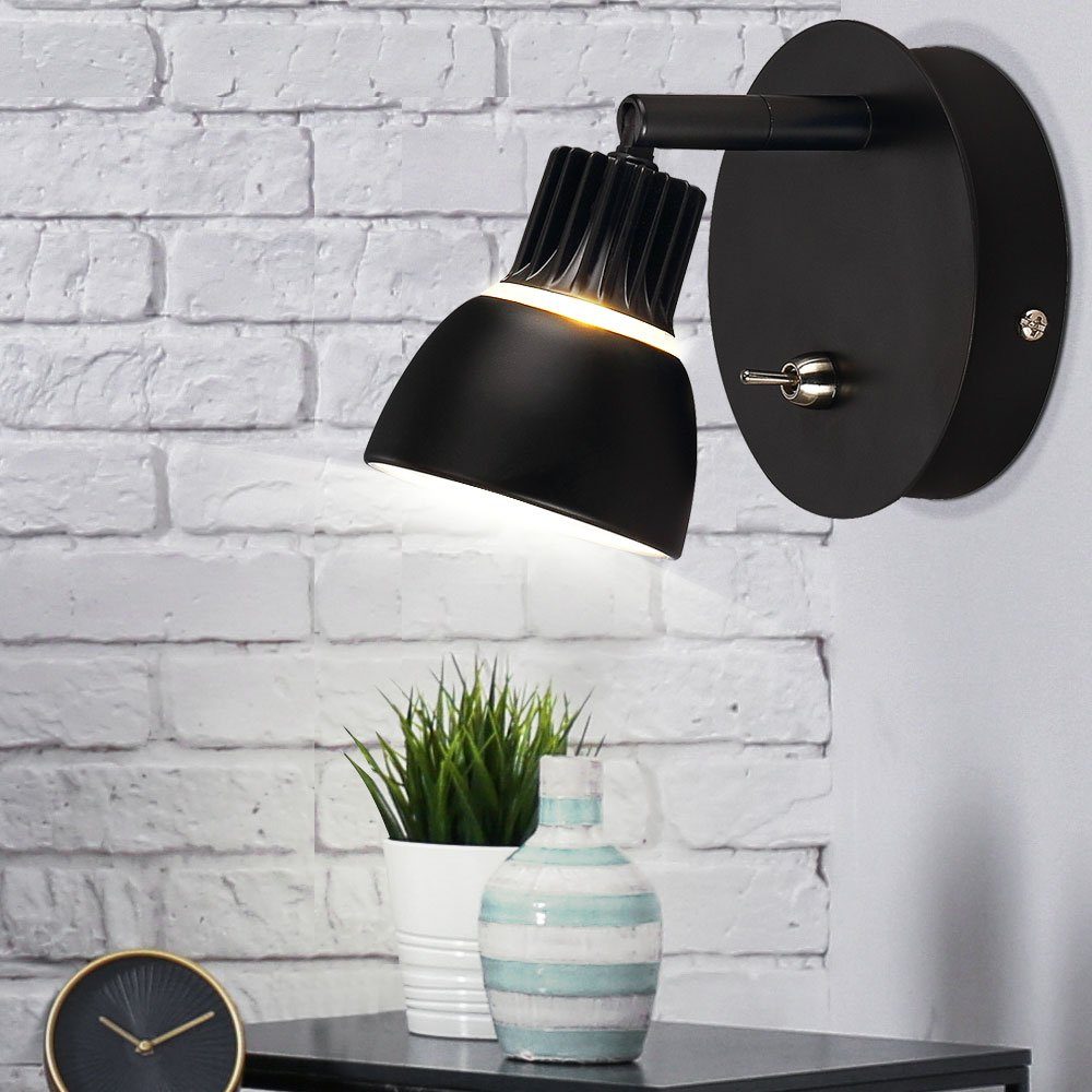 Nordlux LED Wandleuchte, LED-Leuchtmittel fest verbaut, Warmweiß, LED Wand Lampe Wohn Ess Zimmer Lese Strahler Spot Leuchte schwarz