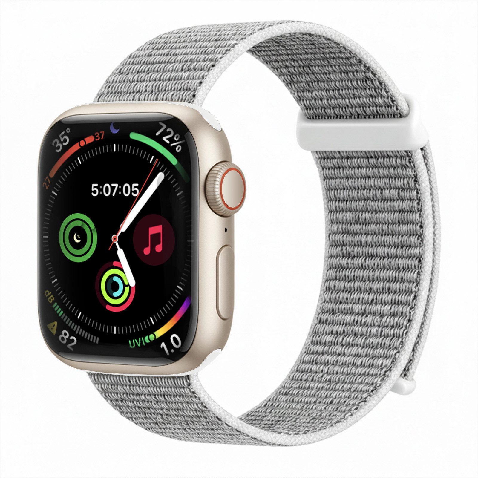 Tec-Expert Smartwatch-Armband für Apple Watch Series 1 42 mm Armband Ersatz Wechsel Band, Nylon Textil mit Klettverschluss, stufenlos Verstellbar, atmungsaktiv