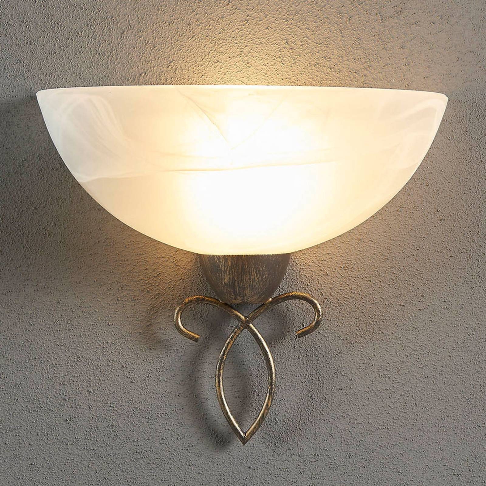 Lindby Wandleuchte Mohija, Glas Schwarz IP20, 1 x 60 W