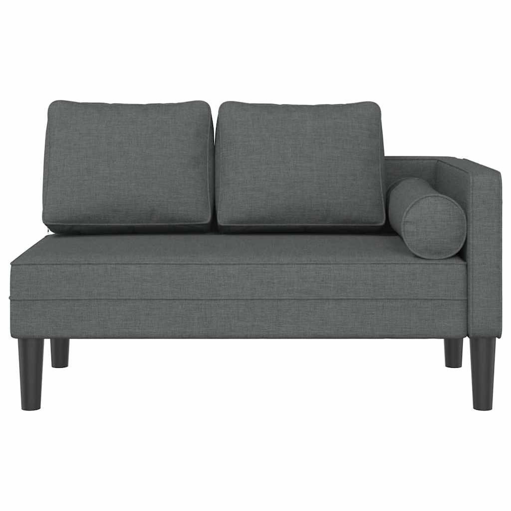 vidaXL Chaiselongue, Chaiselongue mit Kissen Dunkelgrau Stoff