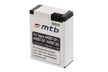 mtb more energy [BAT-367 - Li-Ion] Kamera-Akku kompatibel mit Akku-Typ Gopro Hero 3 AHDBT-301 1180 mAh (3,7 V), passend für: GoPro Hero3 & Hero3+ Black, White, Silver Edition…