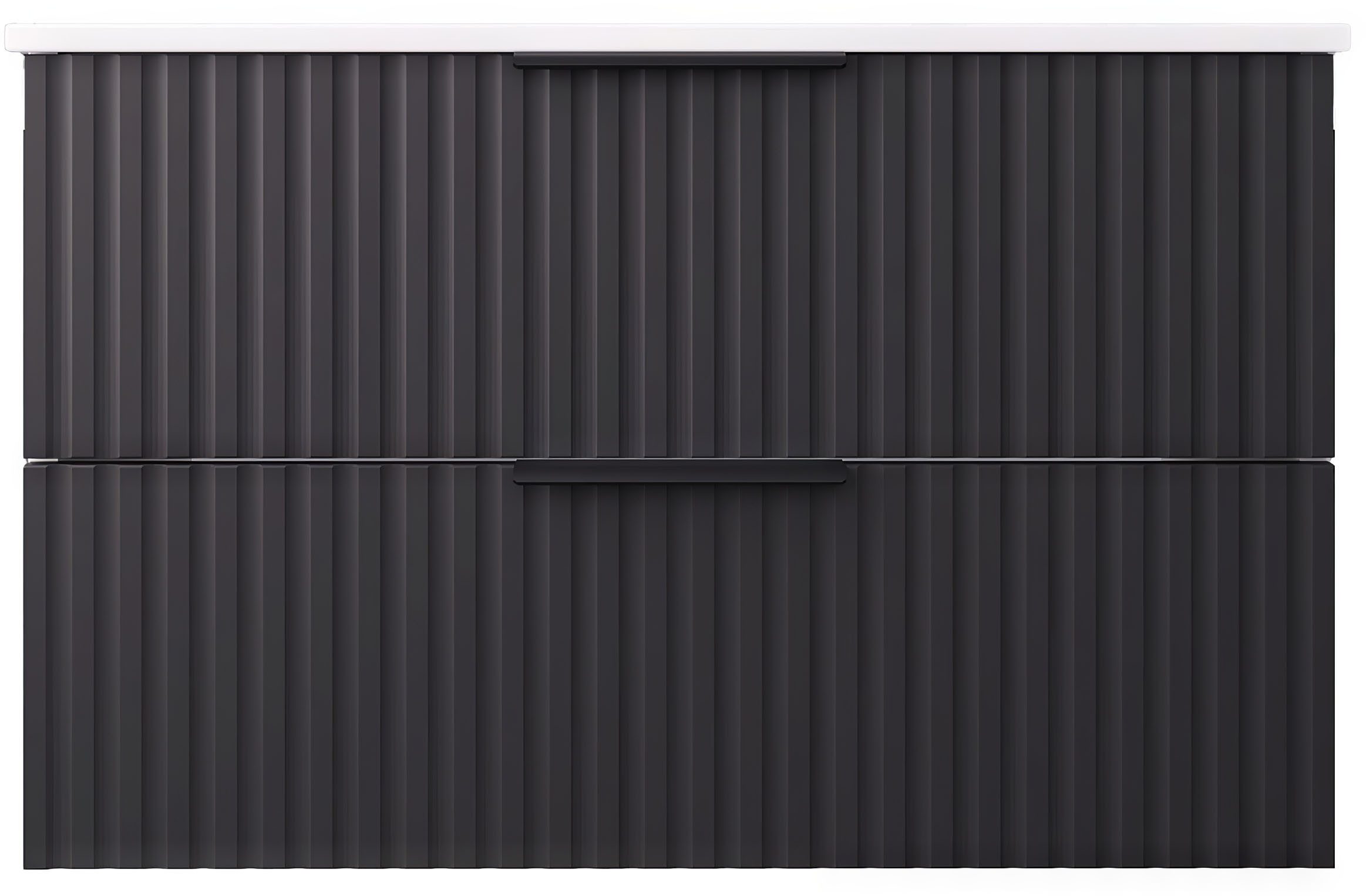 welltime Waschtisch TIBU mit Waschbecken. 2 Schubladen. 2 Breiten (60/80cm) und 4 Farben, Badschrank mit Waschbecken, Softclose, Maße B/H/T: 81,5/53/47 cm – Bild 3 von 5