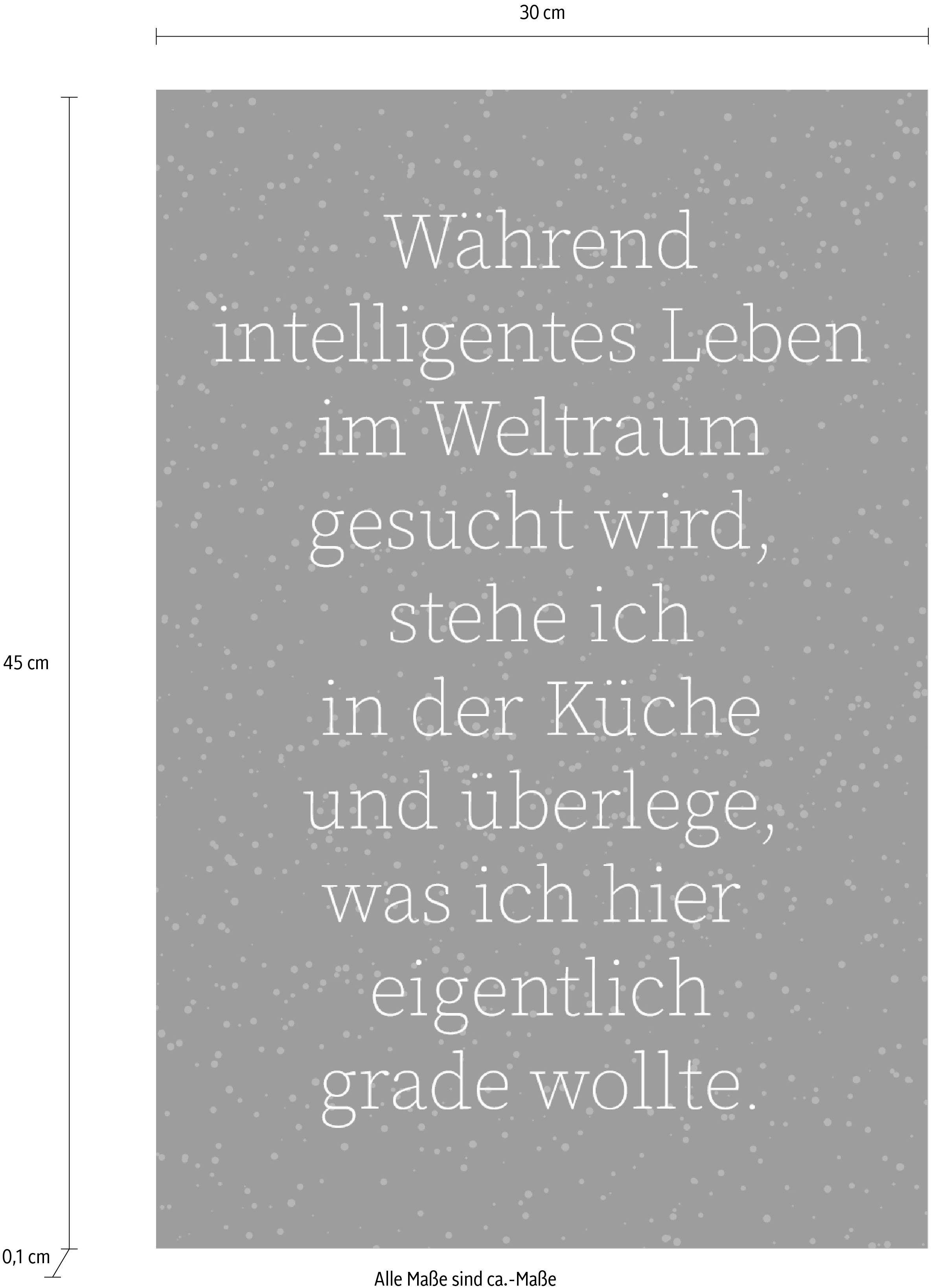 Aufstrebende Marke queence Wanddekoobjekt Weltraum und Küche, aus Spruch, Stahlblech Schriftzug