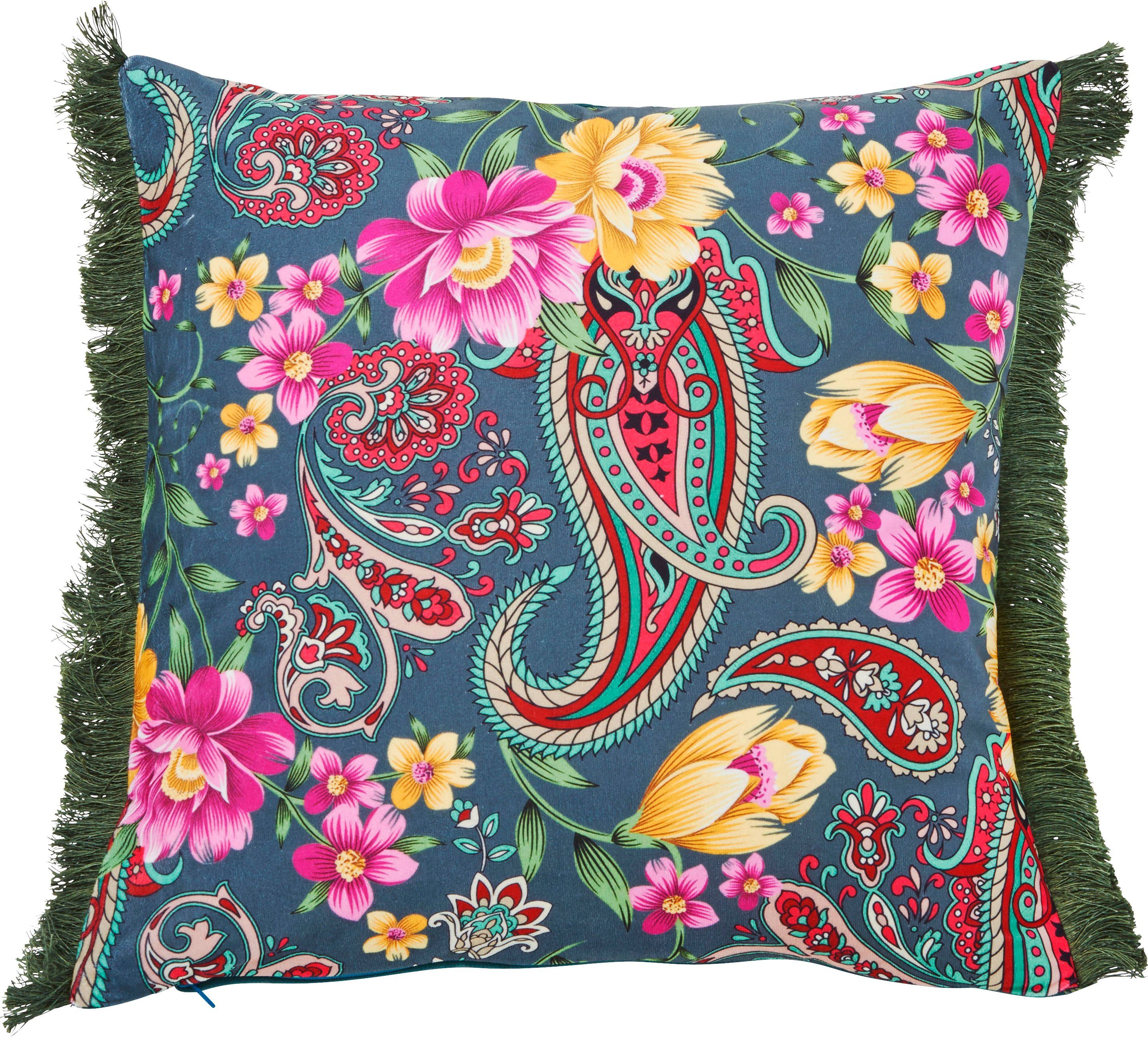 done.® Dekokissen Fringe Indian Summer, bedruckt, Reißverschluss, Kissenhüle ohne Füllung, 1 Stück