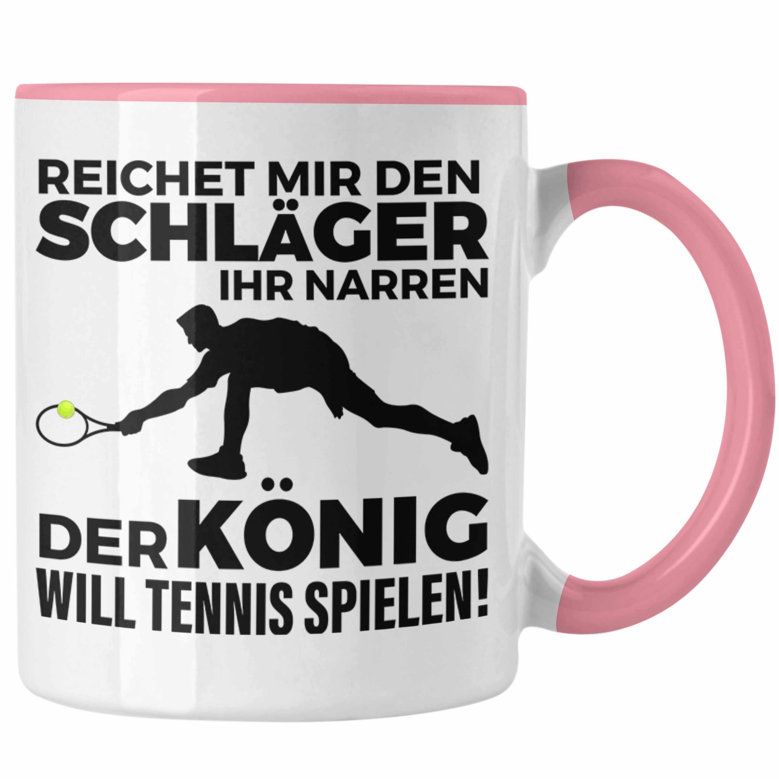 Trendation Tasse Trendation - Tennis Tasse Geschenk Tennisspieler Geschenkidee Spruch Coach Trainer Mann Männer Rosa