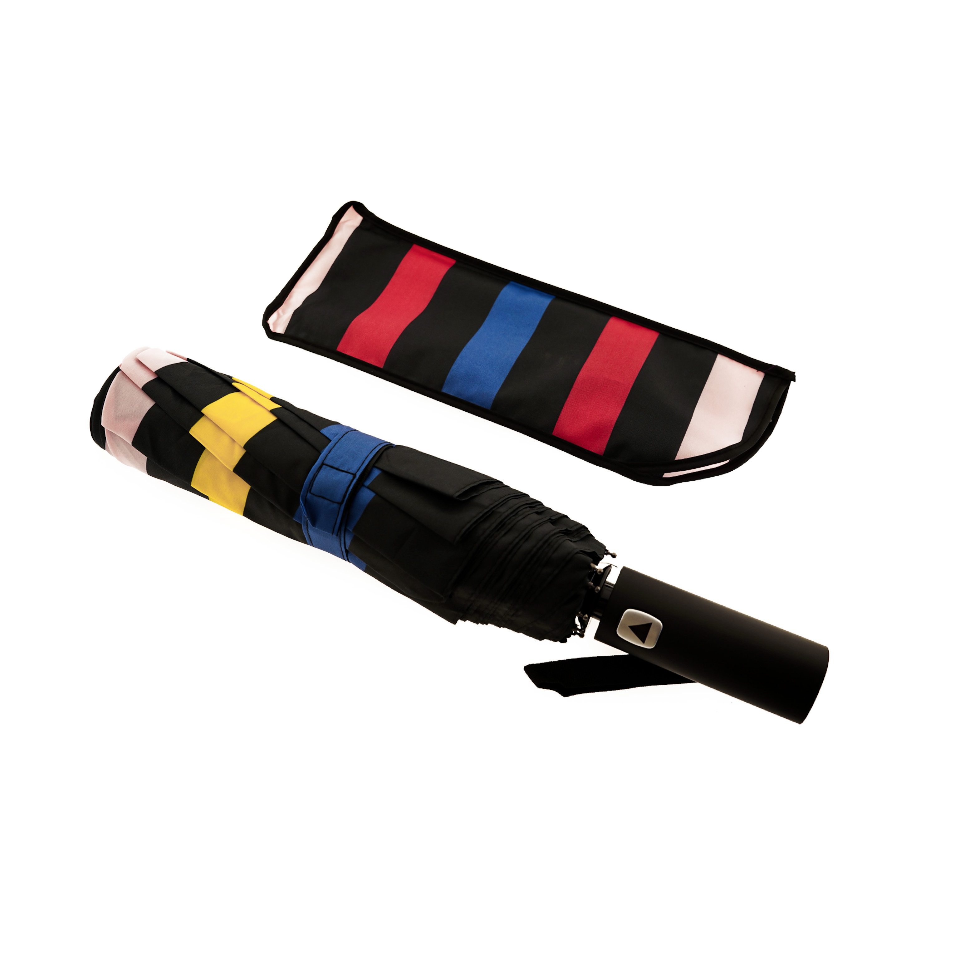 Susino Taschenregenschirm Taschenschirm mit Schutzhülle in Bunt Schutz bei Wind und Gewitter