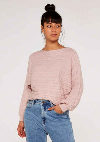 Apricot Strickpullover Aran Stripe Batwing Knit Jumper (1-tlg) in Unifarbe