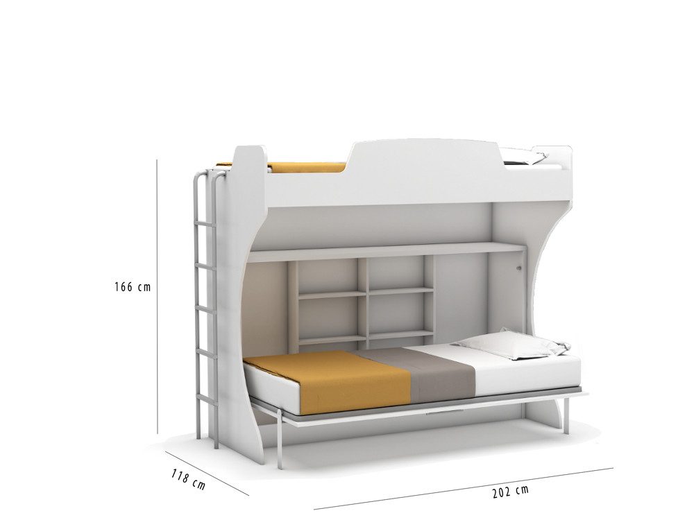 Multimo Schrankbett Hochbett Academy mit Klappbett Life