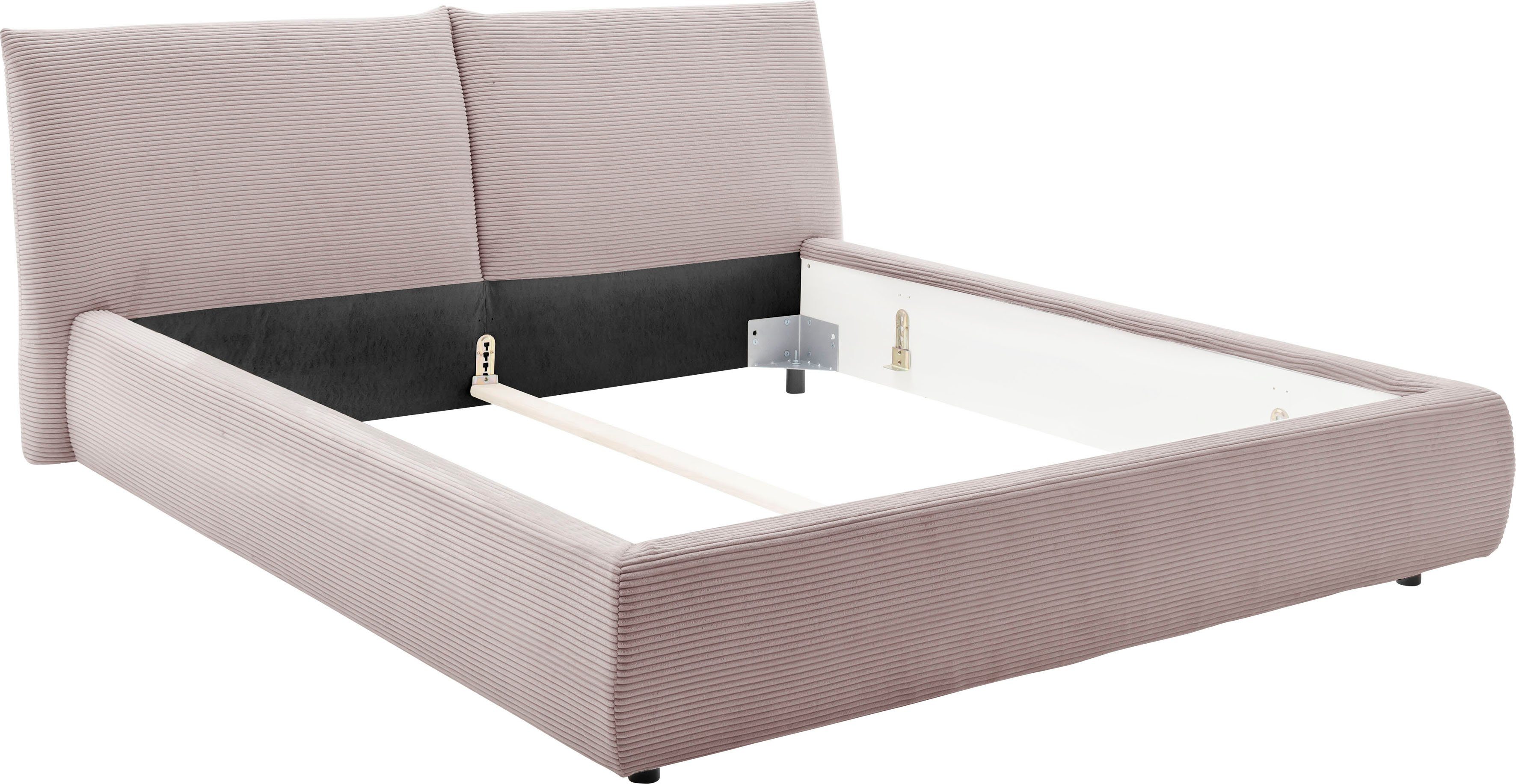 Places of Style Polsterbett Priora in 4 Breiten bis 200cm, auch in NaturLEDER, Cord, belastbar bis 280kg, auch Überlänge 220 cm