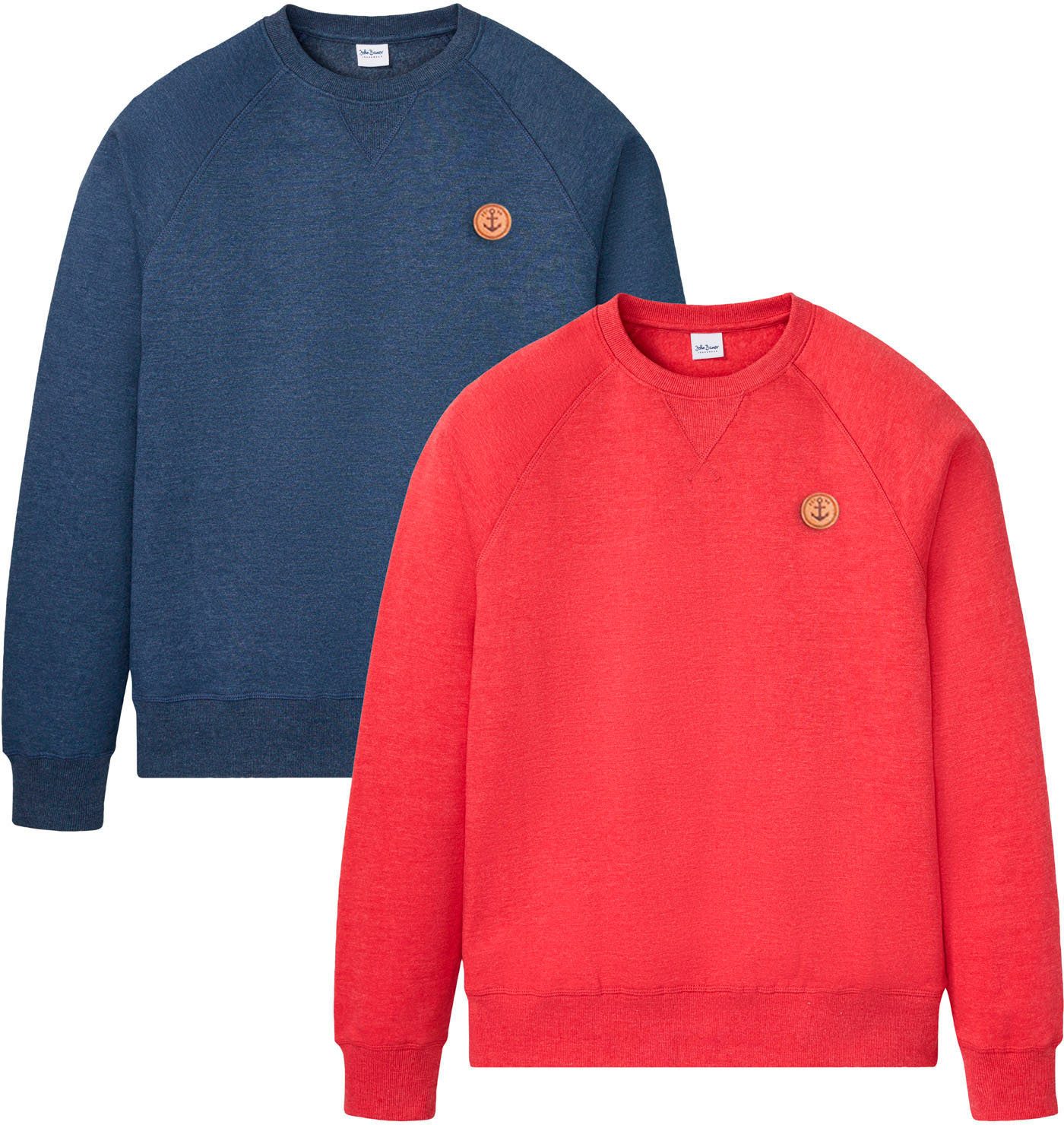 bonprix Sweatshirt (Packung, 2-tlg) Regular Fit, unifarben, aus Baumwolle u günstig online kaufen