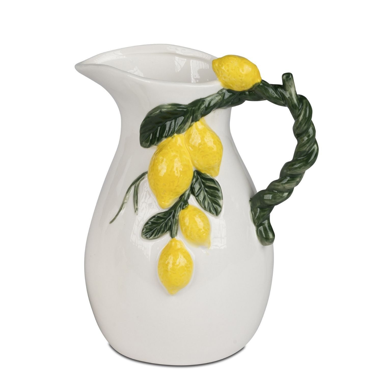 formano Dekovase Limone Zitronen, Höhe: 20cm, Farbe: Weiß, Motiv: Zitronen