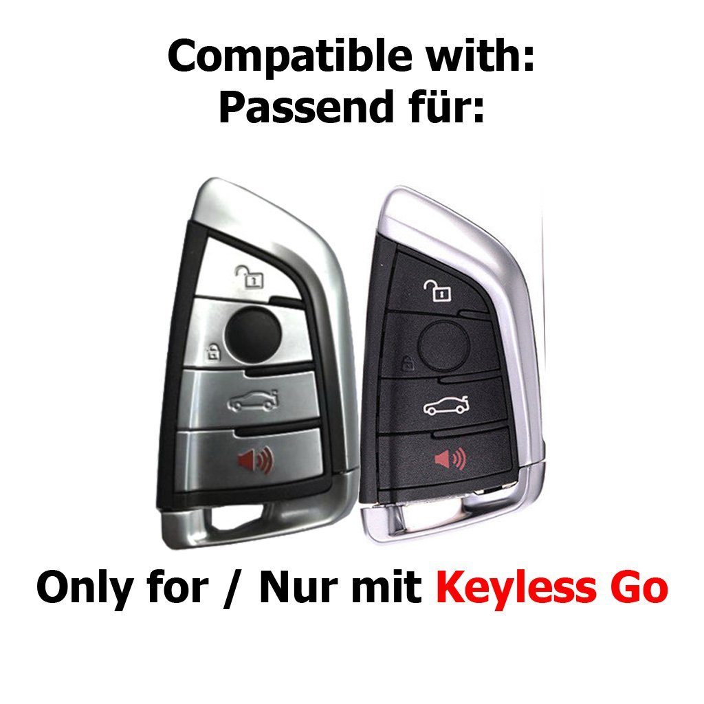 SMARTKEY X6 F16 Blau 2er BMW Metallic für F46 X1 Schutzhülle X5 Autoschlüssel KEYLESS F45 F48 Schlüsseltasche Metallic mt-key Hardcover Blue, F15