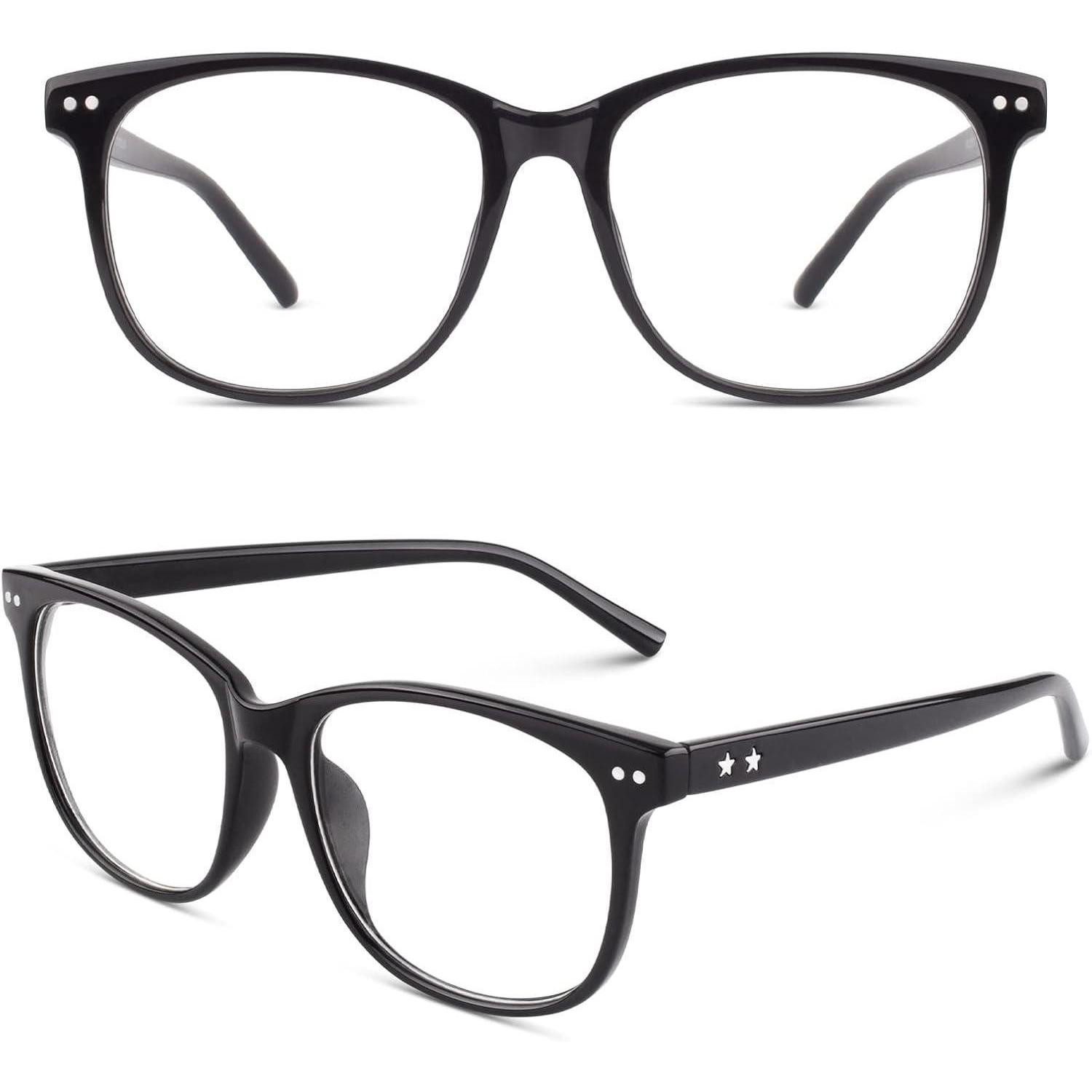 LuxusKollektion Retrosonnenbrille Nerdbrille CN81 Damen Herren Klarglas 80er Style große Oversize Brille