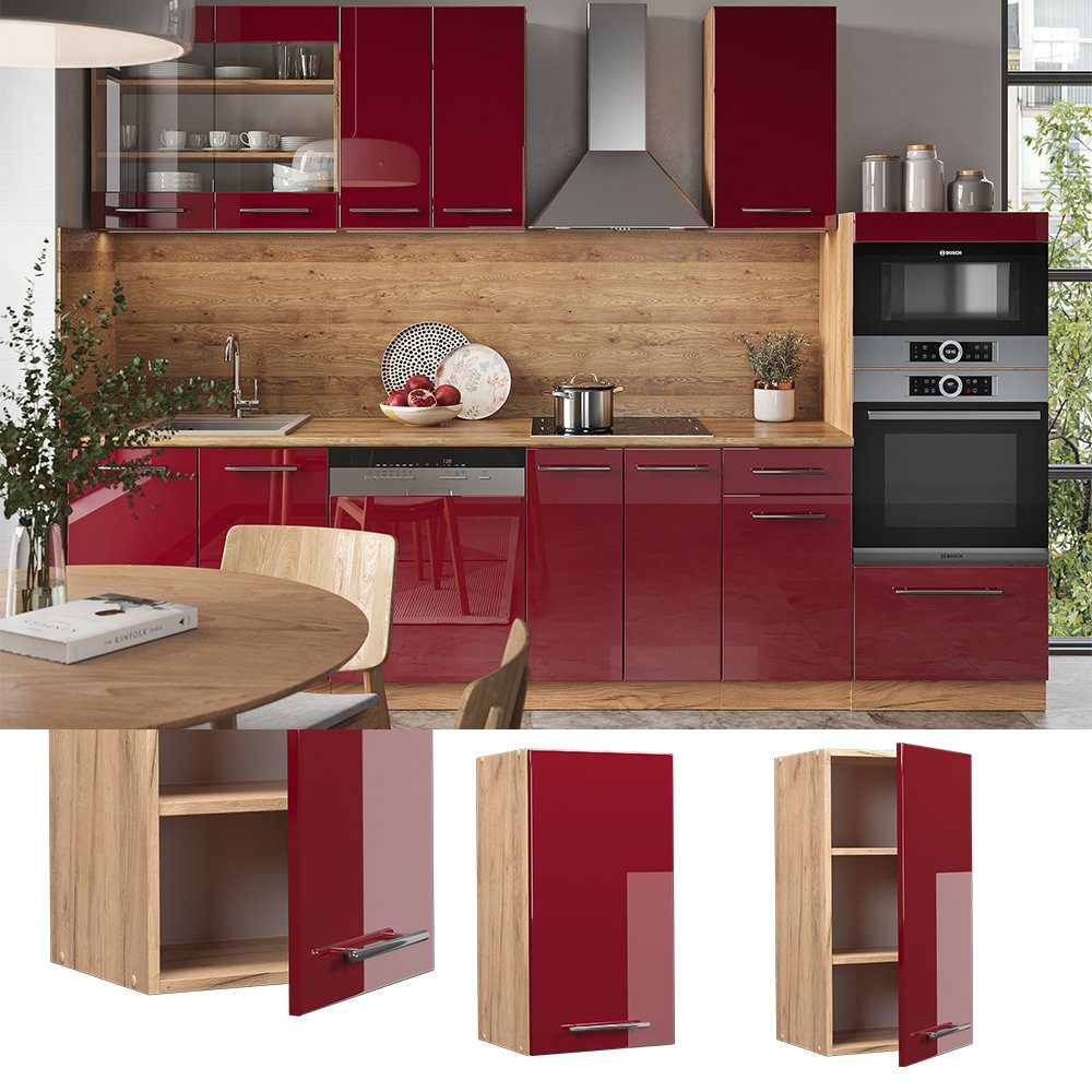 Vicco Hängeschrank Fame-Line, Bordeaux Hochglanz/Goldkraft Eiche, günstig online kaufen