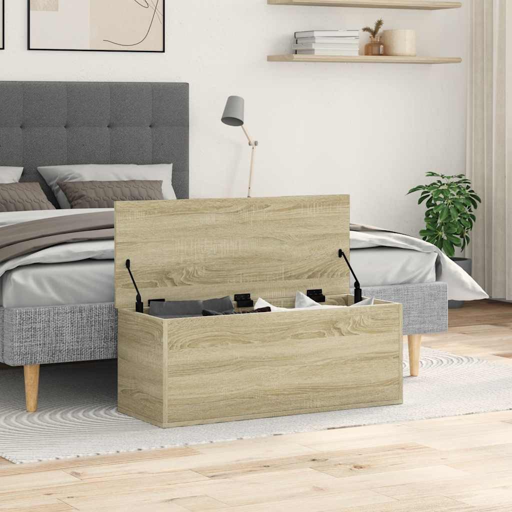 vidaXL Aufbewahrungsbox Truhe Sonoma-Eiche 90x35x35 cm Holzwerkstoff (1 St)