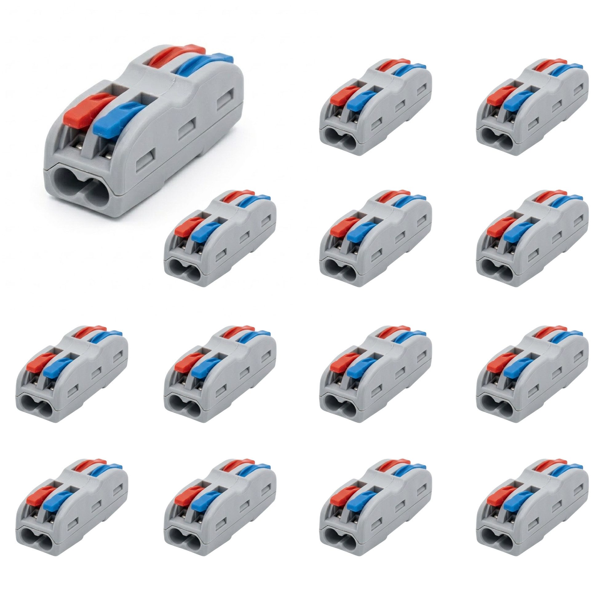 kalb Kabelklemme 2-polig 14er Set Hebelklemme wieder verwendbar 0,08–4 mm² Stromkabel