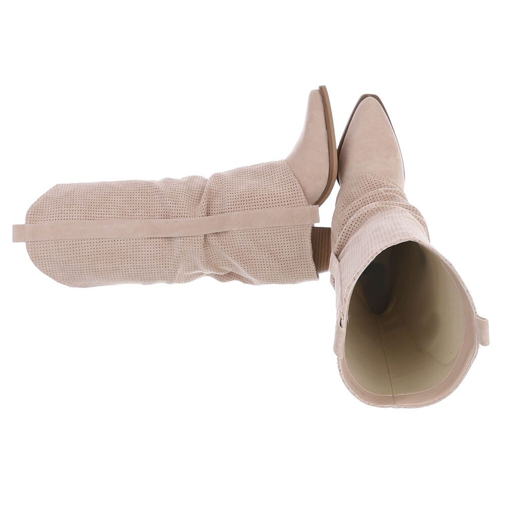 Ital-Design Moderne Stiefel mit perforiertem Design und goldenen Details We günstig online kaufen